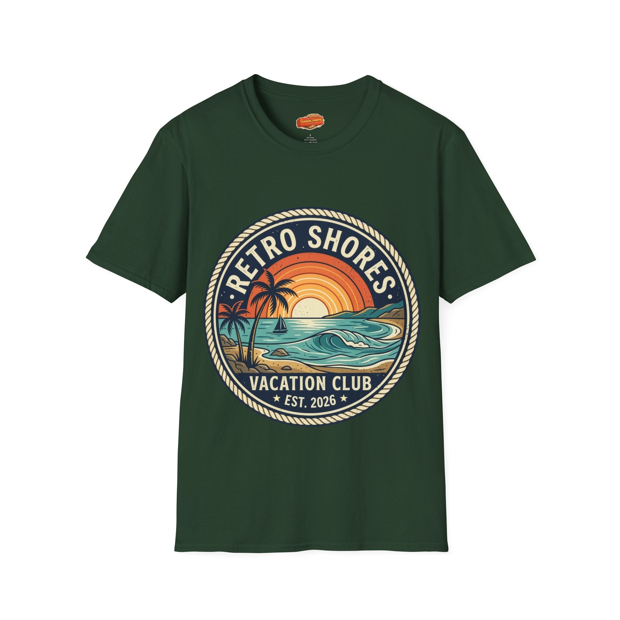 Retro Shores Vacation Club T-Shirt — Vintage Wave Badge