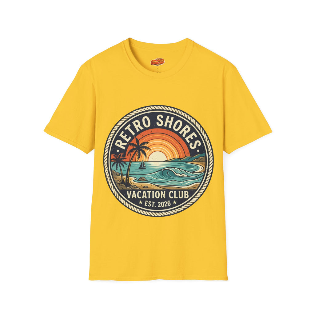 Retro Shores Vacation Club T-Shirt — Vintage Wave Badge