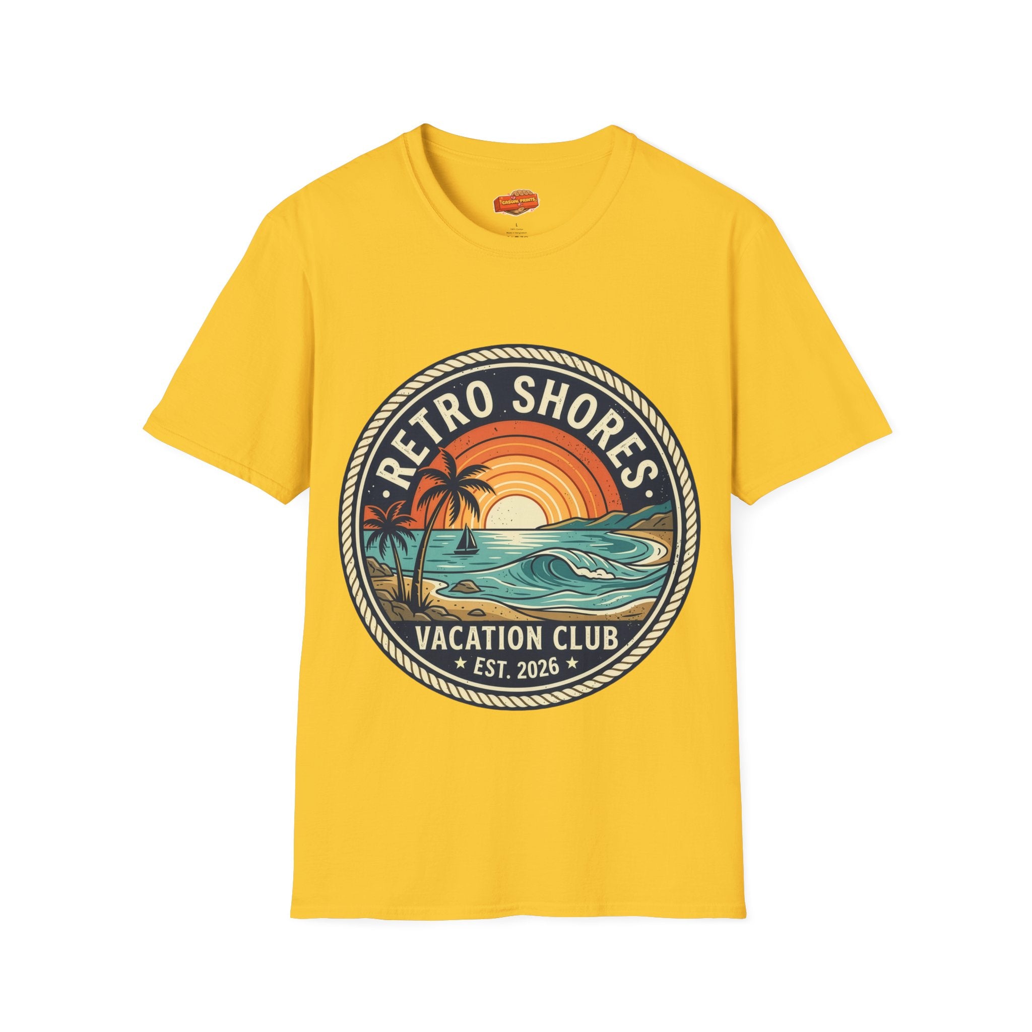 Retro Shores Vacation Club T-Shirt — Vintage Wave Badge