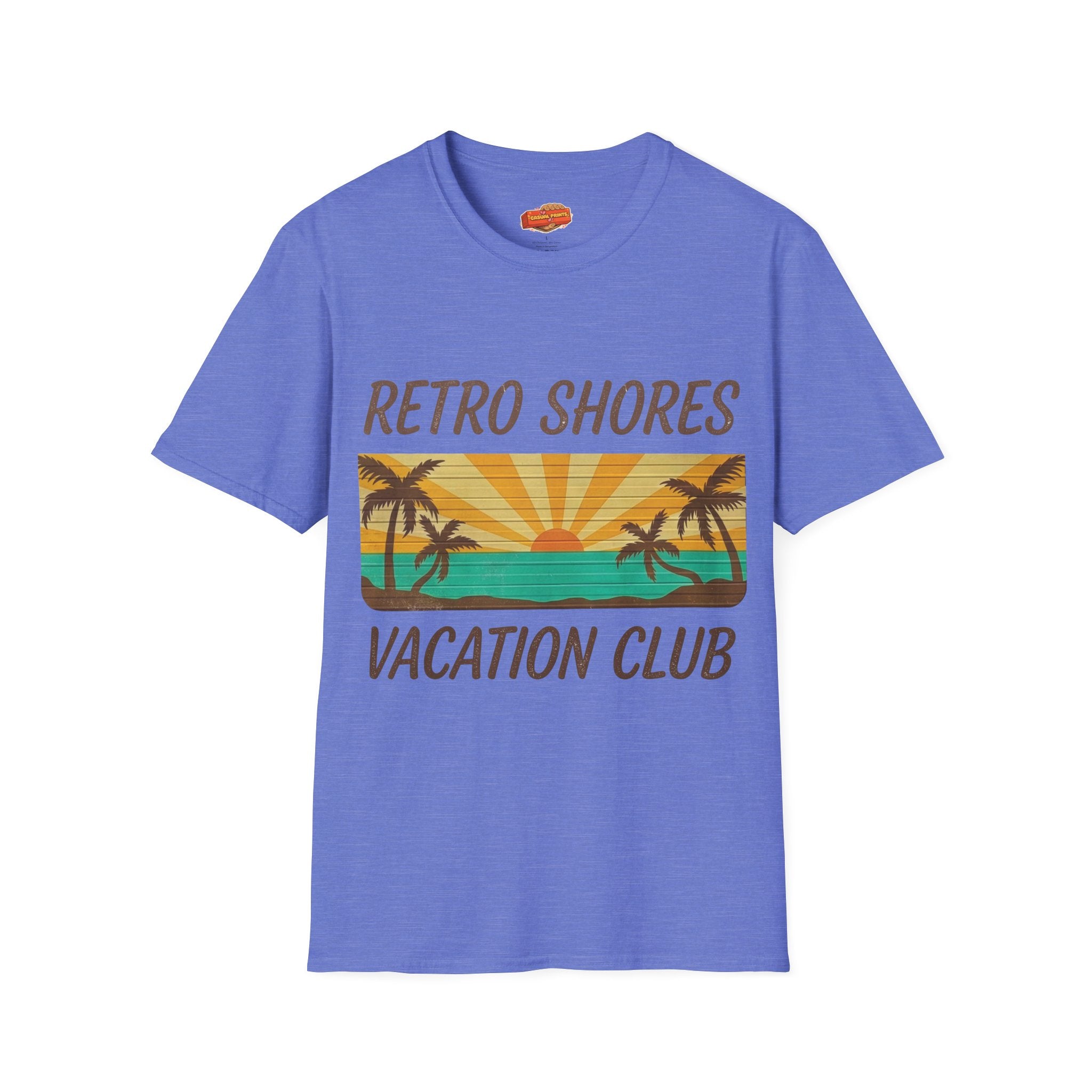 Retro Shores Vacation Club T-Shirt — Vintage Sunset Palms