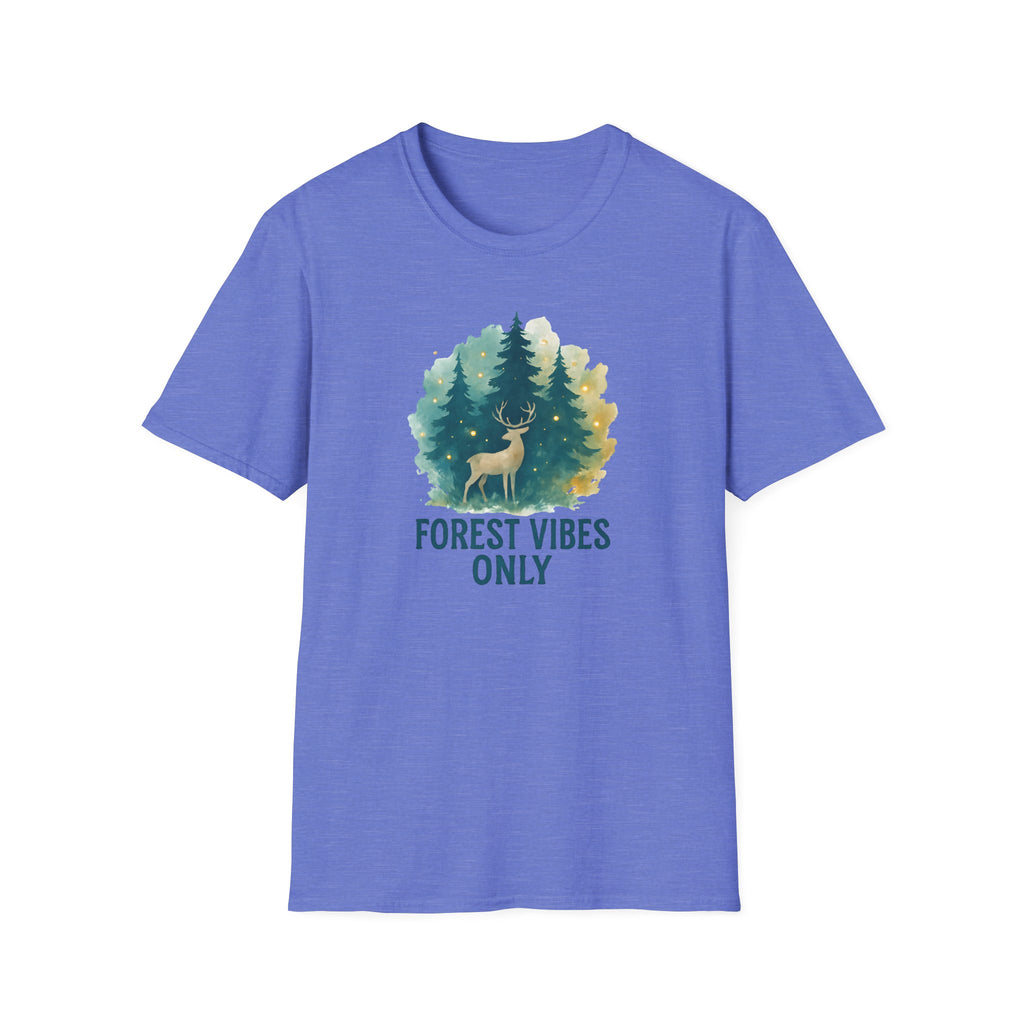 Forest Vibes Only T-Shirt — Watercolour Deer & Pine Trees