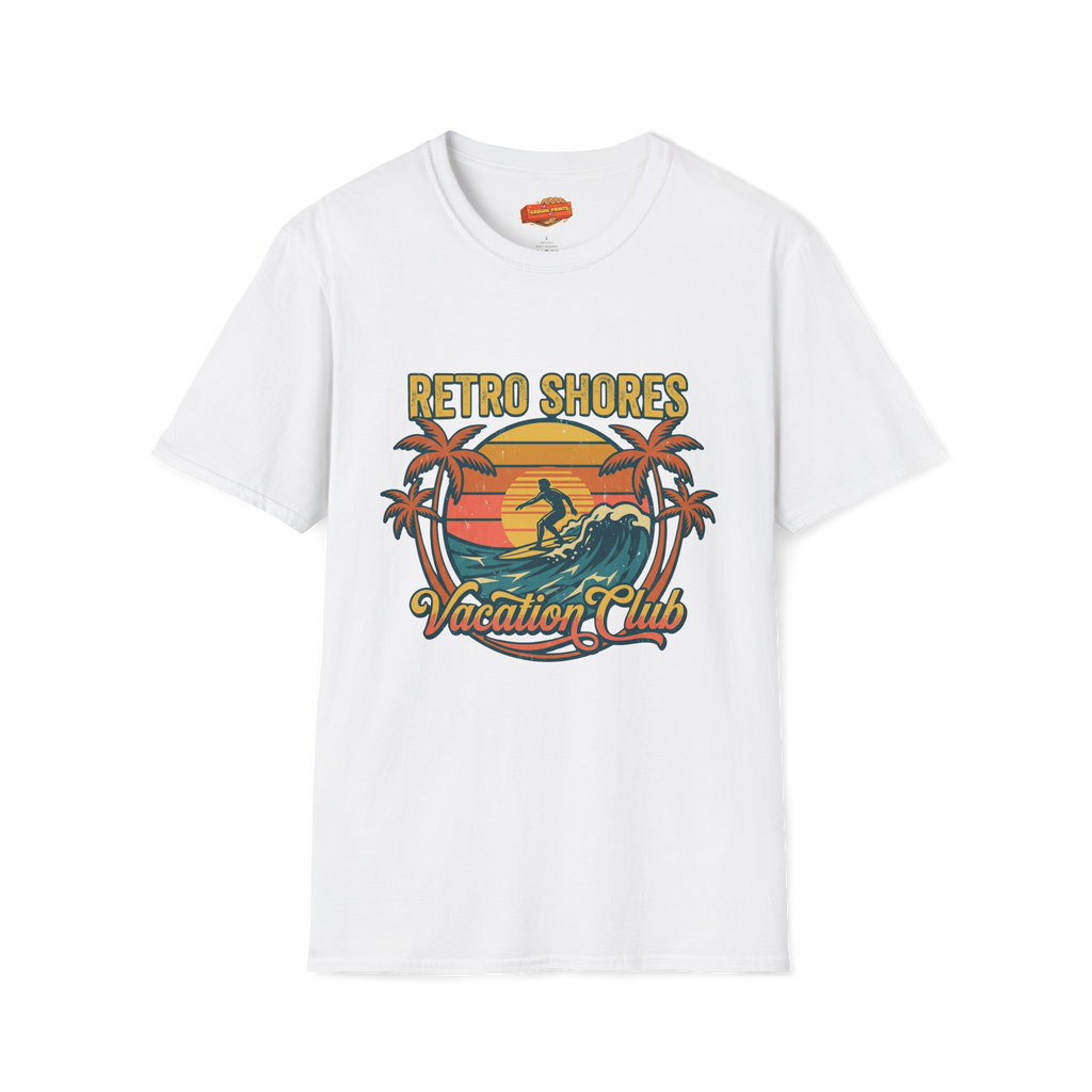 Retro Shores Vacation Club T-Shirt — Vintage Surf Badge