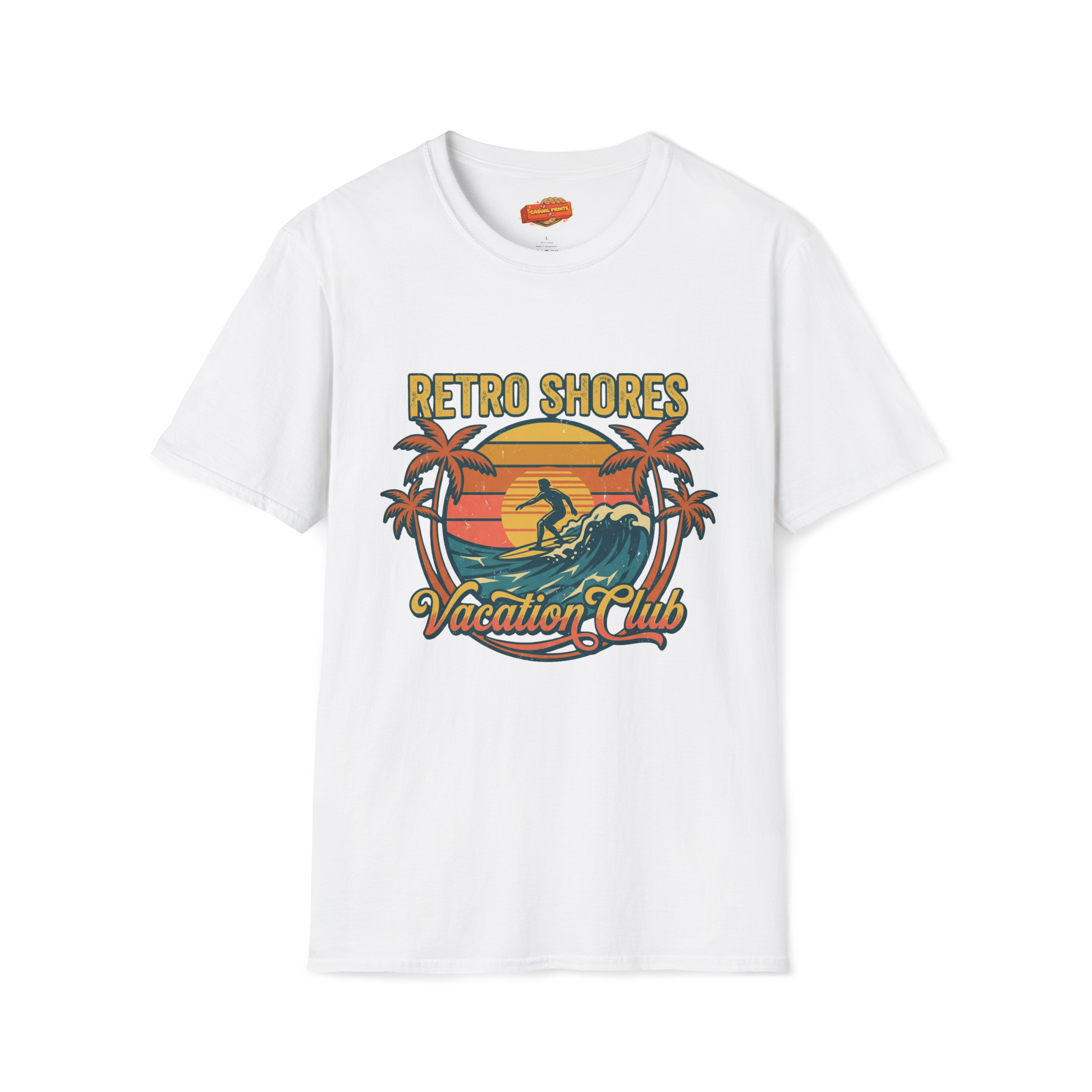 Retro Shores Vacation Club T-Shirt — Vintage Surf Badge
