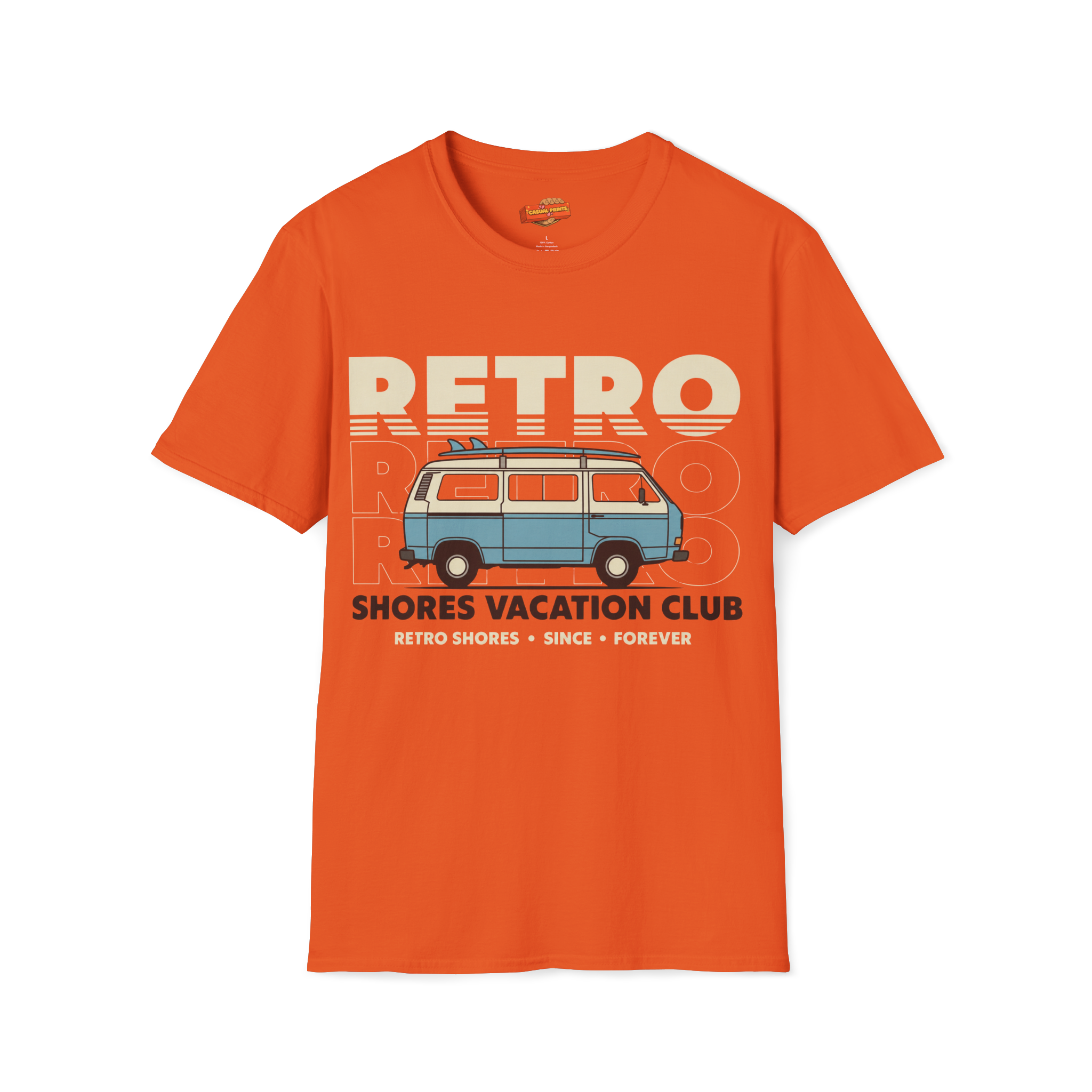 Retro Shores Vacation Club T-Shirt — Vintage Road Trip Van