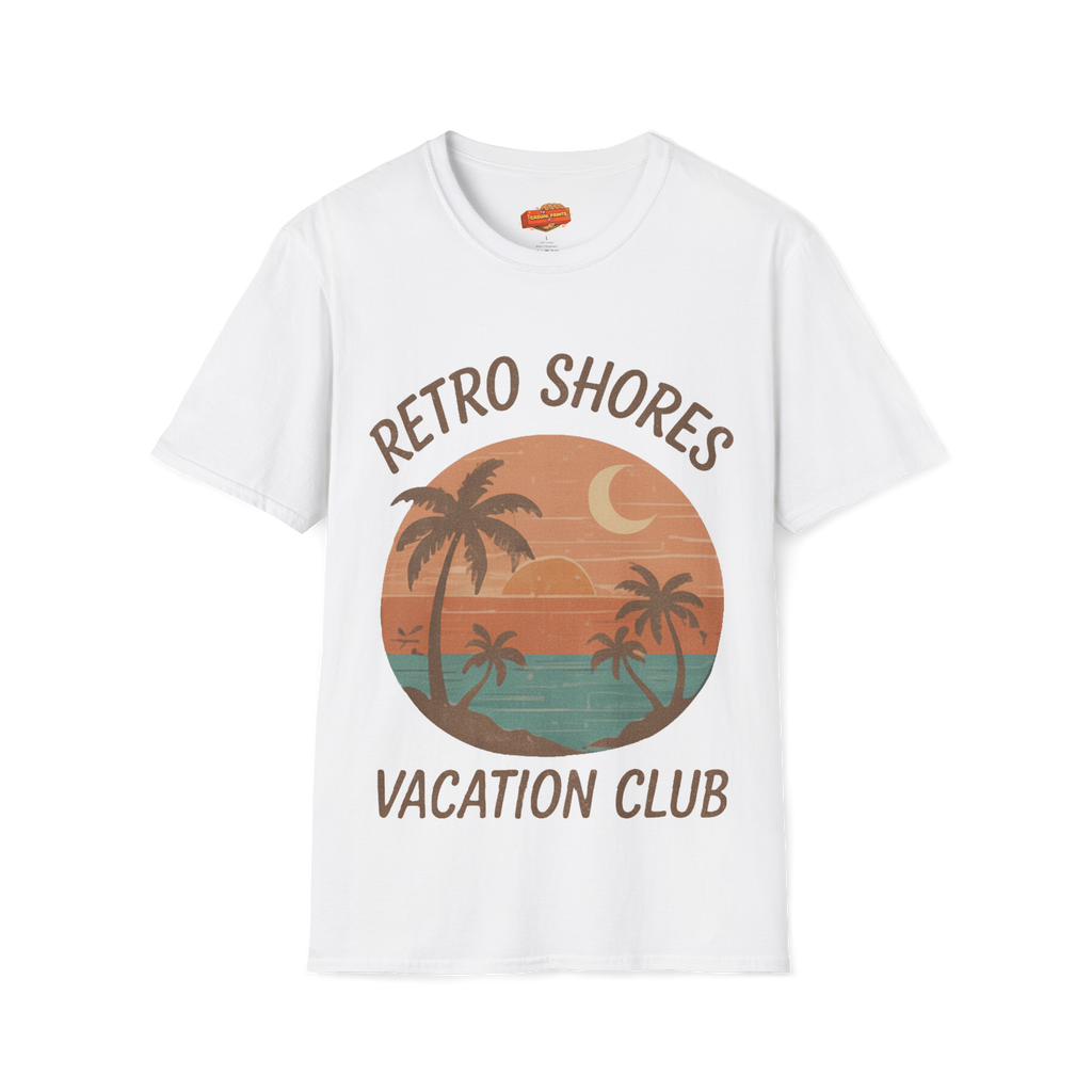 Retro Shores Vacation Club T-Shirt —Vintage Moonrise Palm