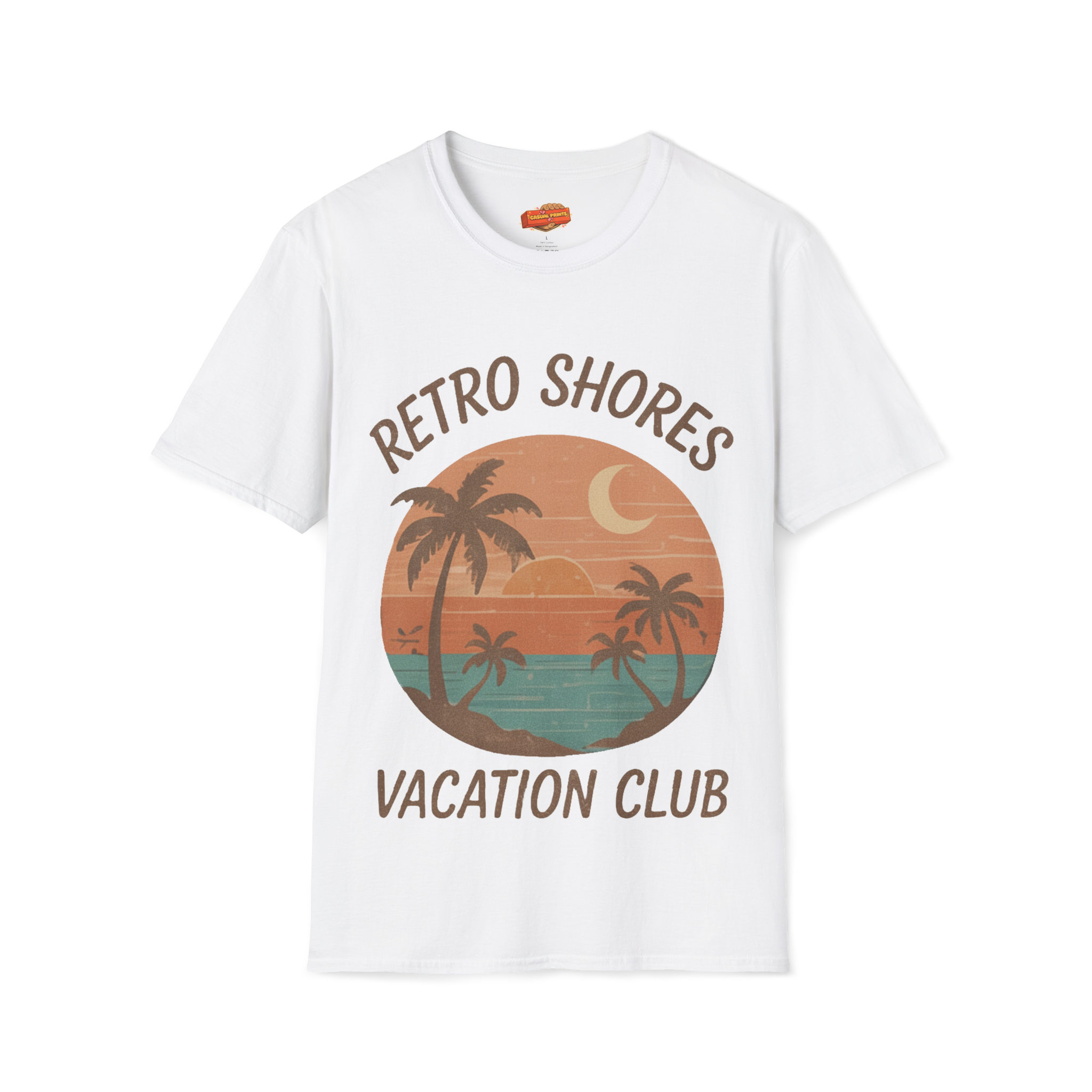 Retro Shores Vacation Club T-Shirt —Vintage Moonrise Palm