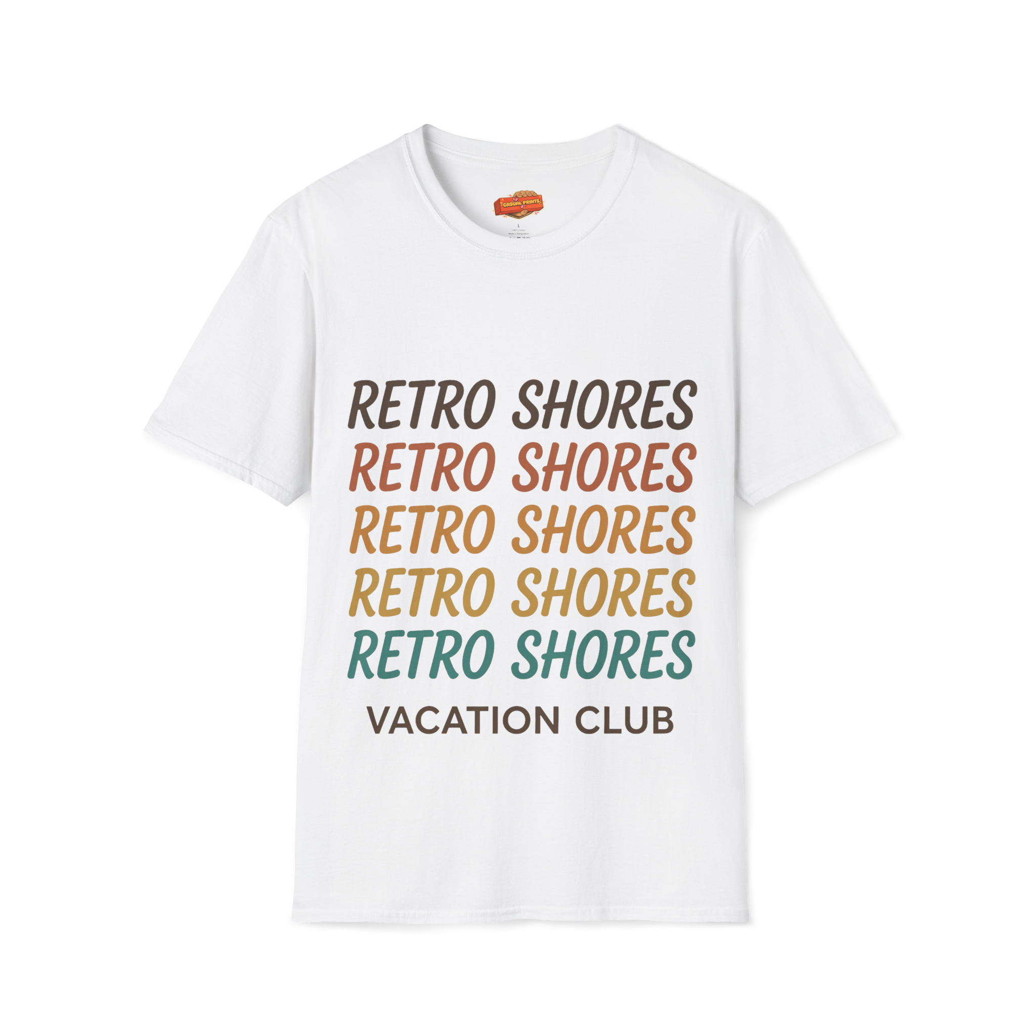 Retro Shores Vacation Club T-Shirt — Vintage Retro Graphic