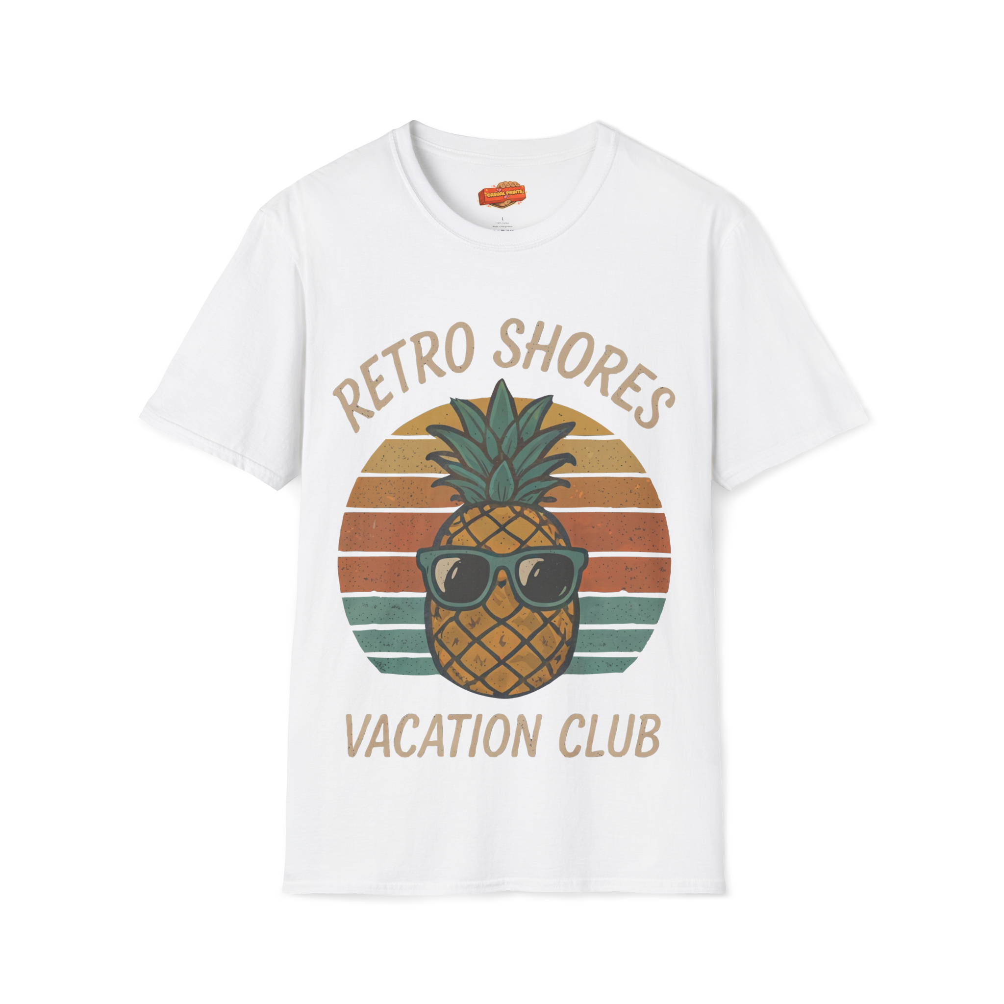 Retro Shores Vacation Club T-Shirt — Vintage Pineapple Beach
