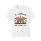 Retro Shores Vacation Club T-Shirt — Vintage Surfboard