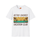Retro Shores Vacation Club T-Shirt — Vintage Sunset Palms