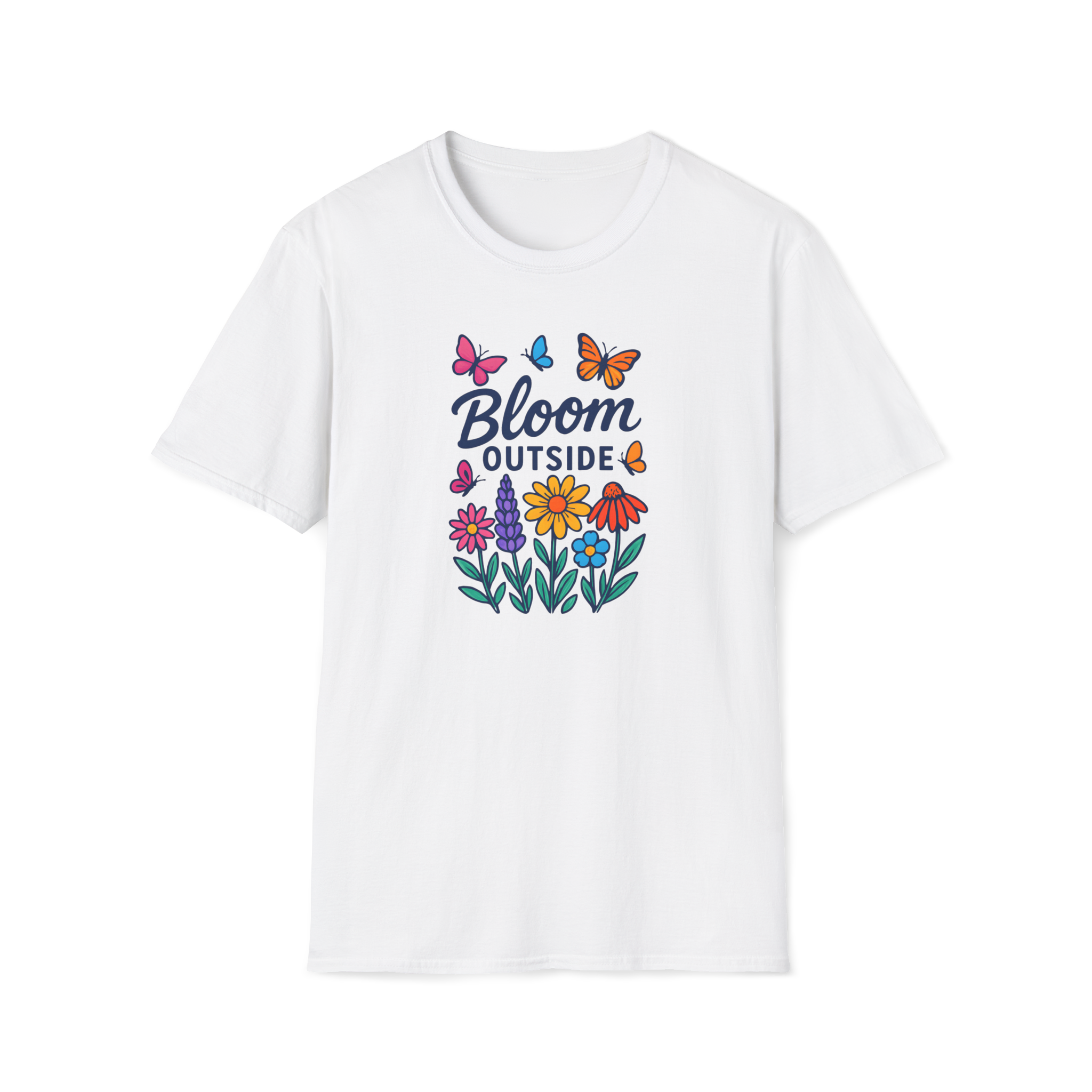 Bloom Outside T-Shirt — Floral Butterflies Spring Garden