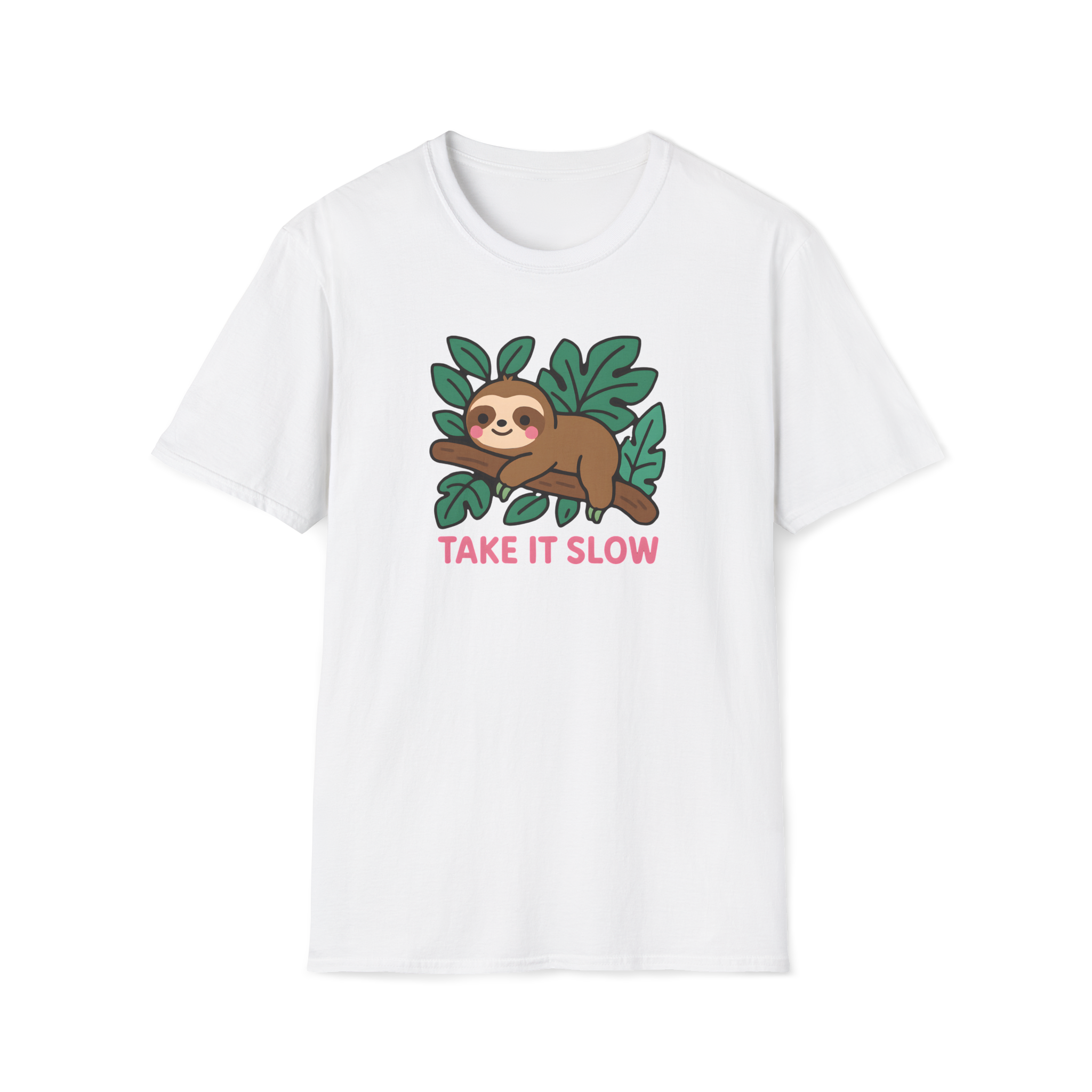 Sloth T-Shirt — Cute "Take It Slow" Relaxed Graphic