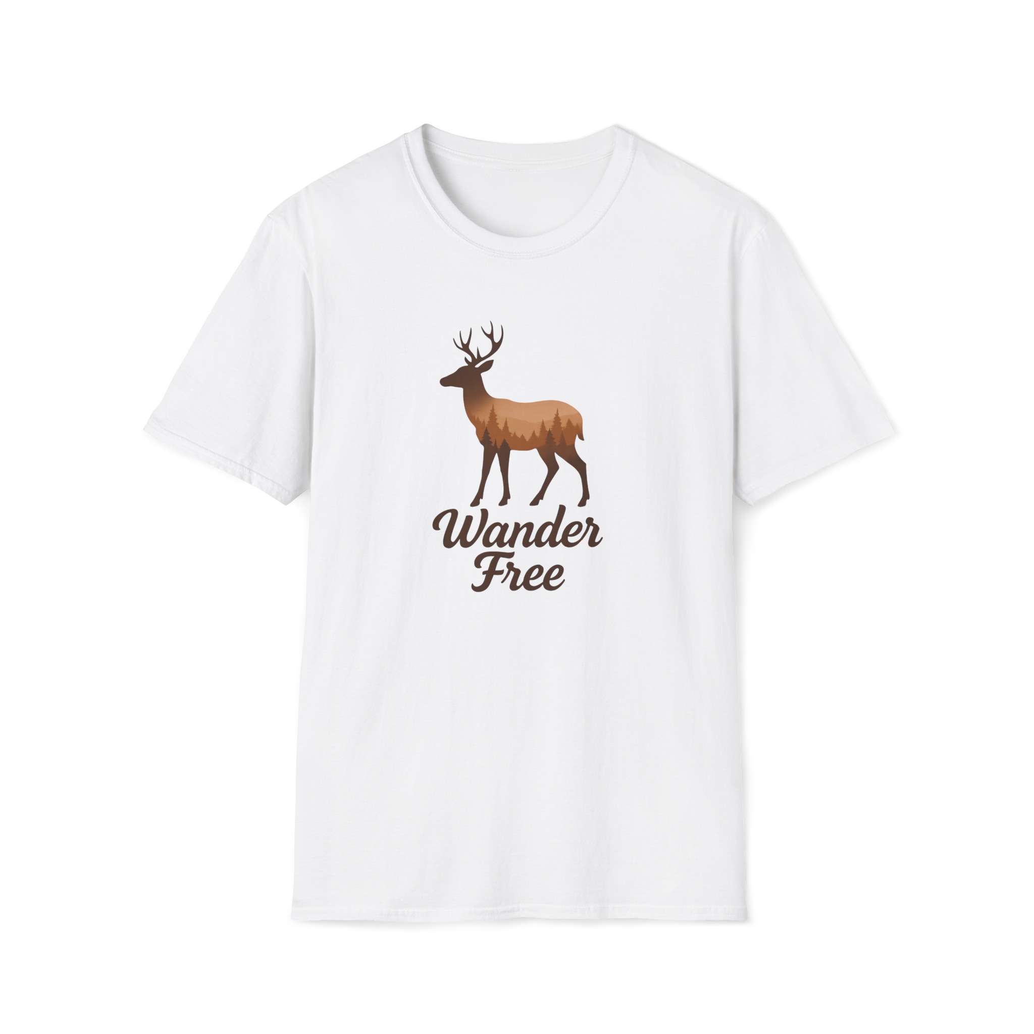 Wander Free Deer T-Shirt — Nature-Inspired Outdoor Graphic