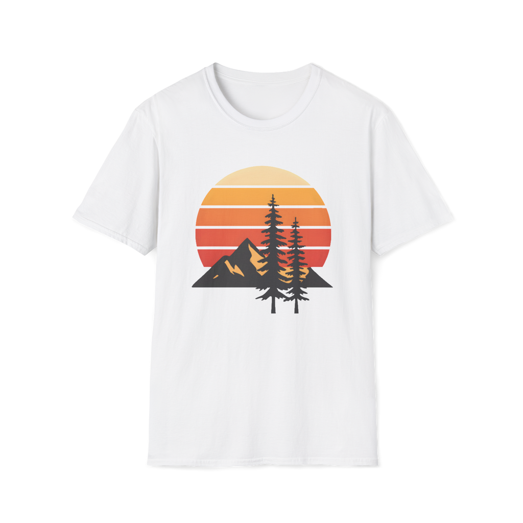 Sunset Mountain T-Shirt — Retro Forest Graphic