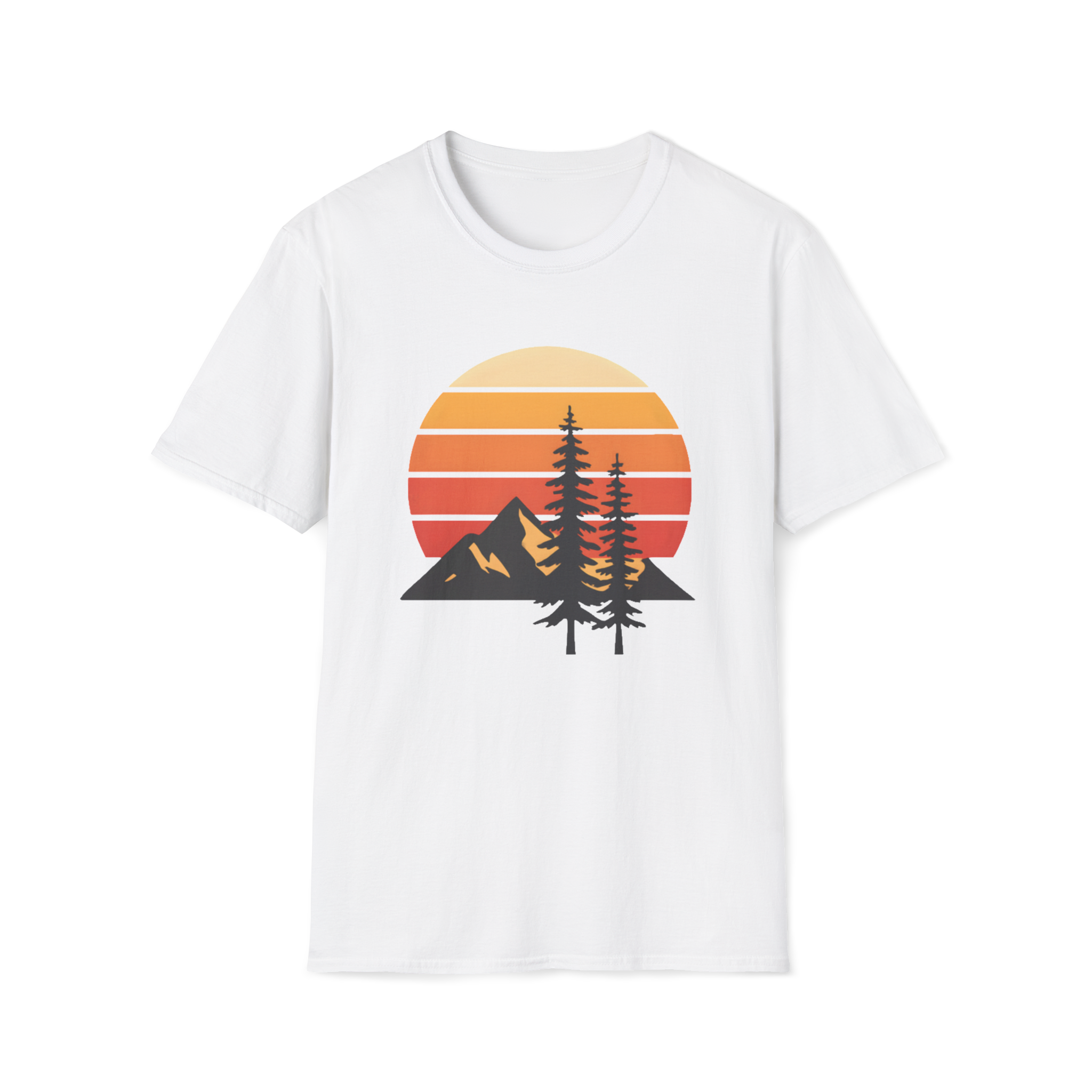 Sunset Mountain T-Shirt — Retro Forest Graphic