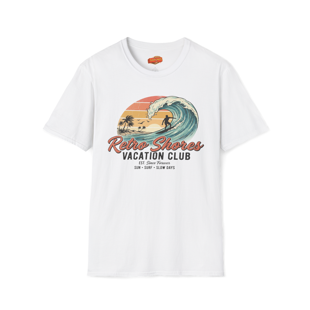 Retro Shores Vacation Club T-Shirt—Surfer Since Forever