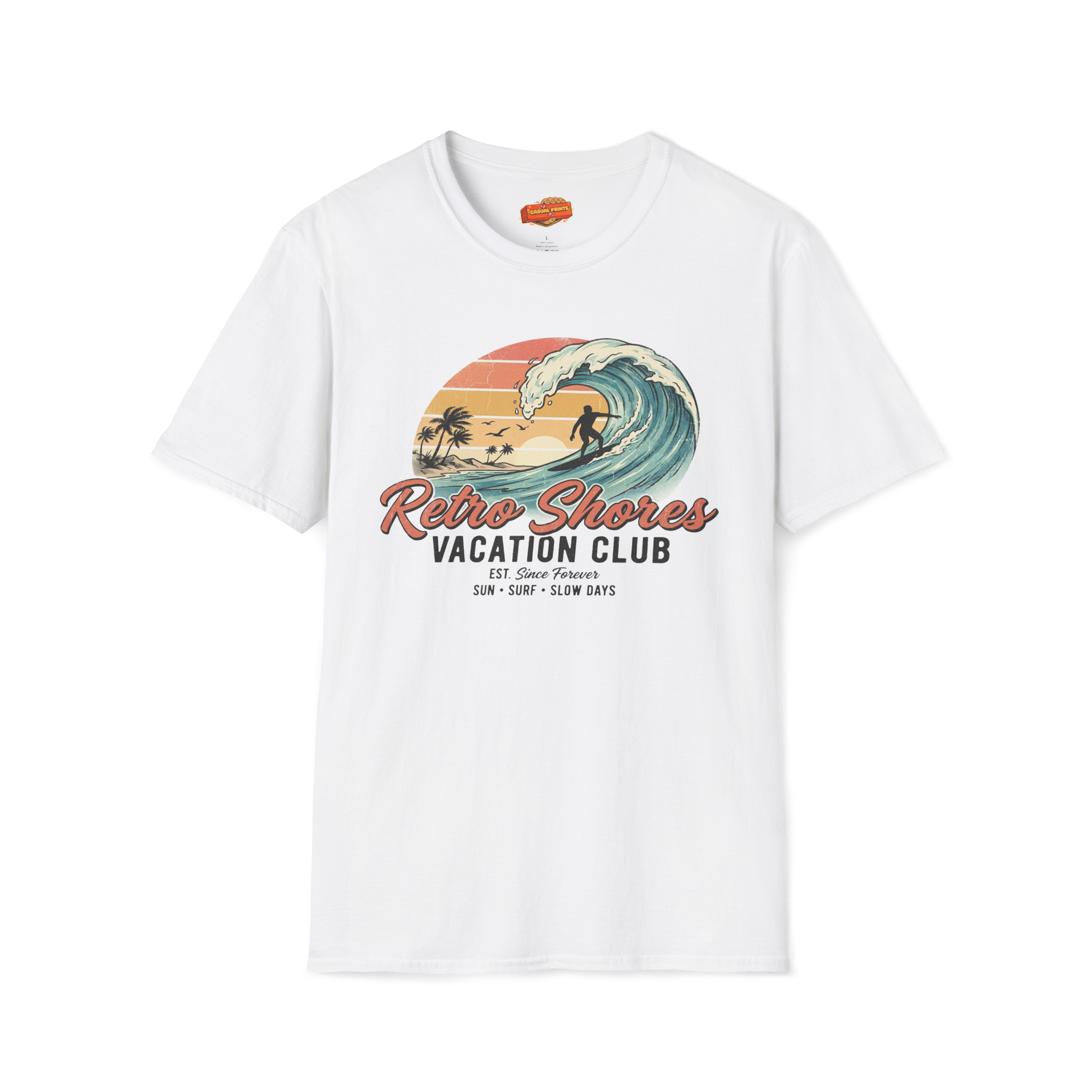 Retro Shores Vacation Club T-Shirt—Surfer Since Forever