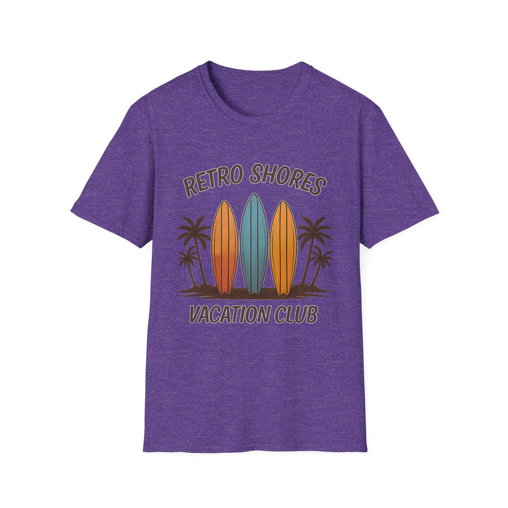 Retro Shores Vacation Club T-Shirt — Vintage Surfboard
