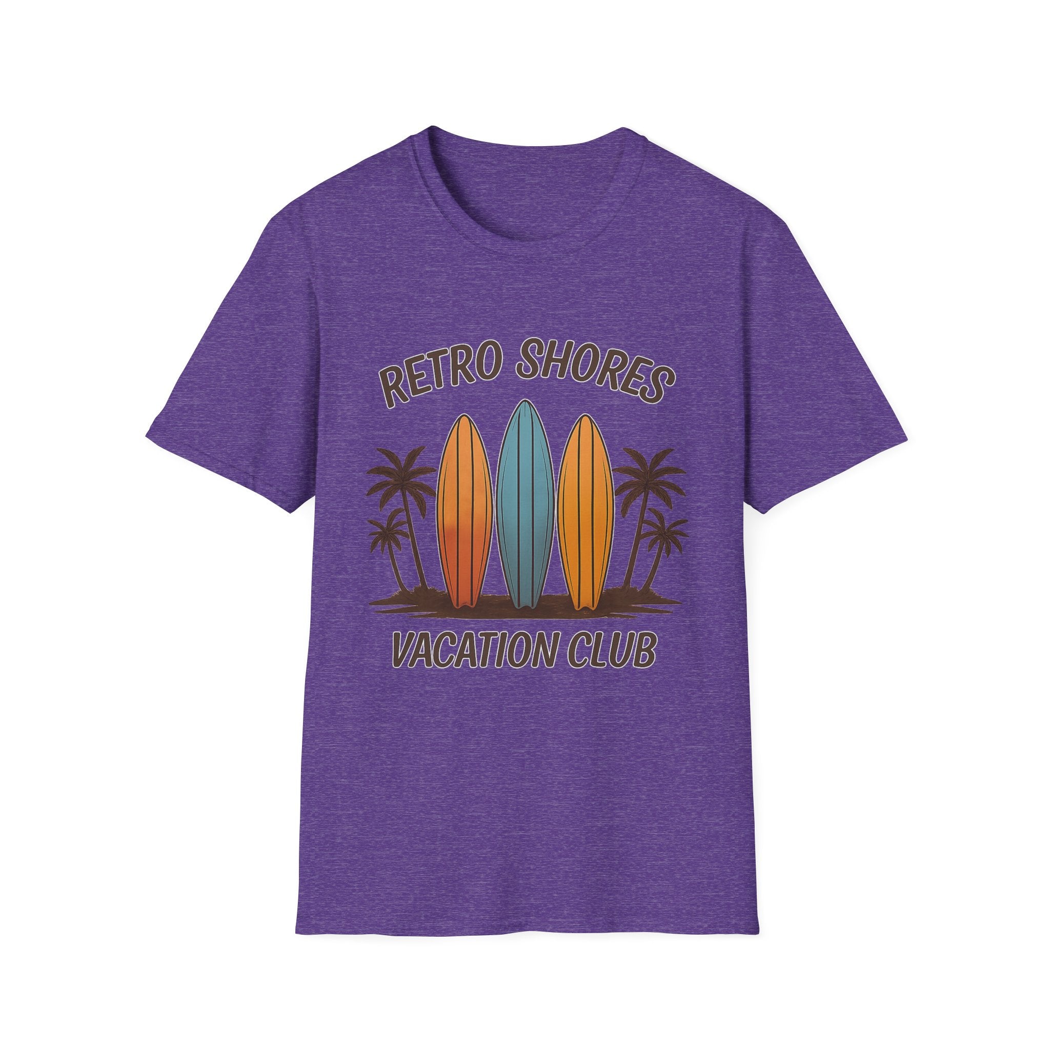 Retro Shores Vacation Club T-Shirt — Vintage Surfboard