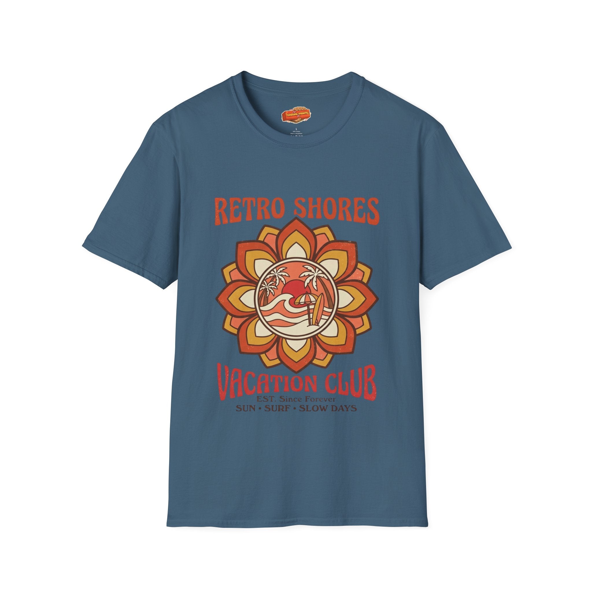 Retro Shores Vacation Club T-Shirt—Vintage Flower