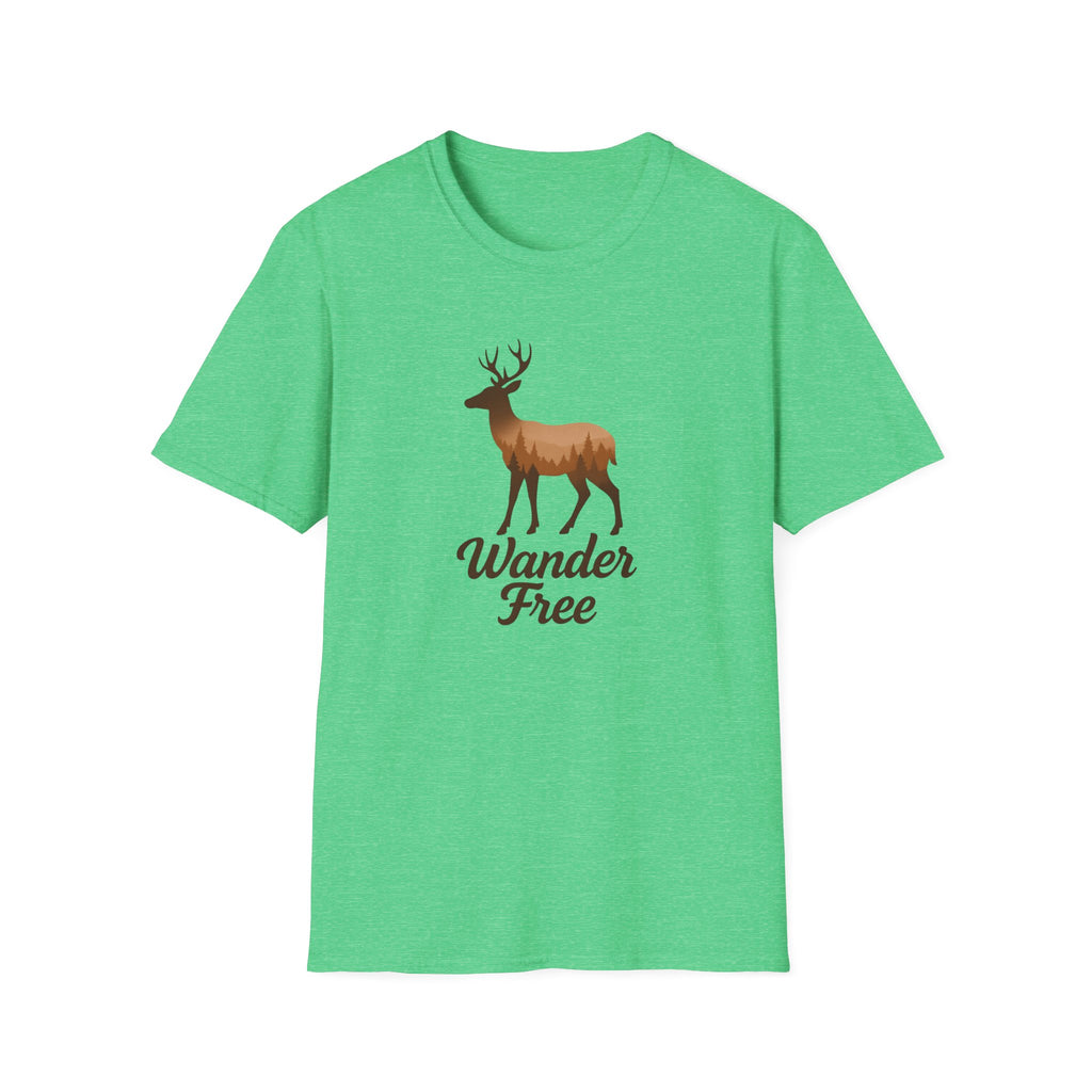Wander Free Deer T-Shirt — Nature-Inspired Outdoor Graphic