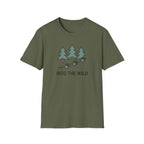 Into The Wild T-Shirt — Pine Trees & Paw Prints Outdoor