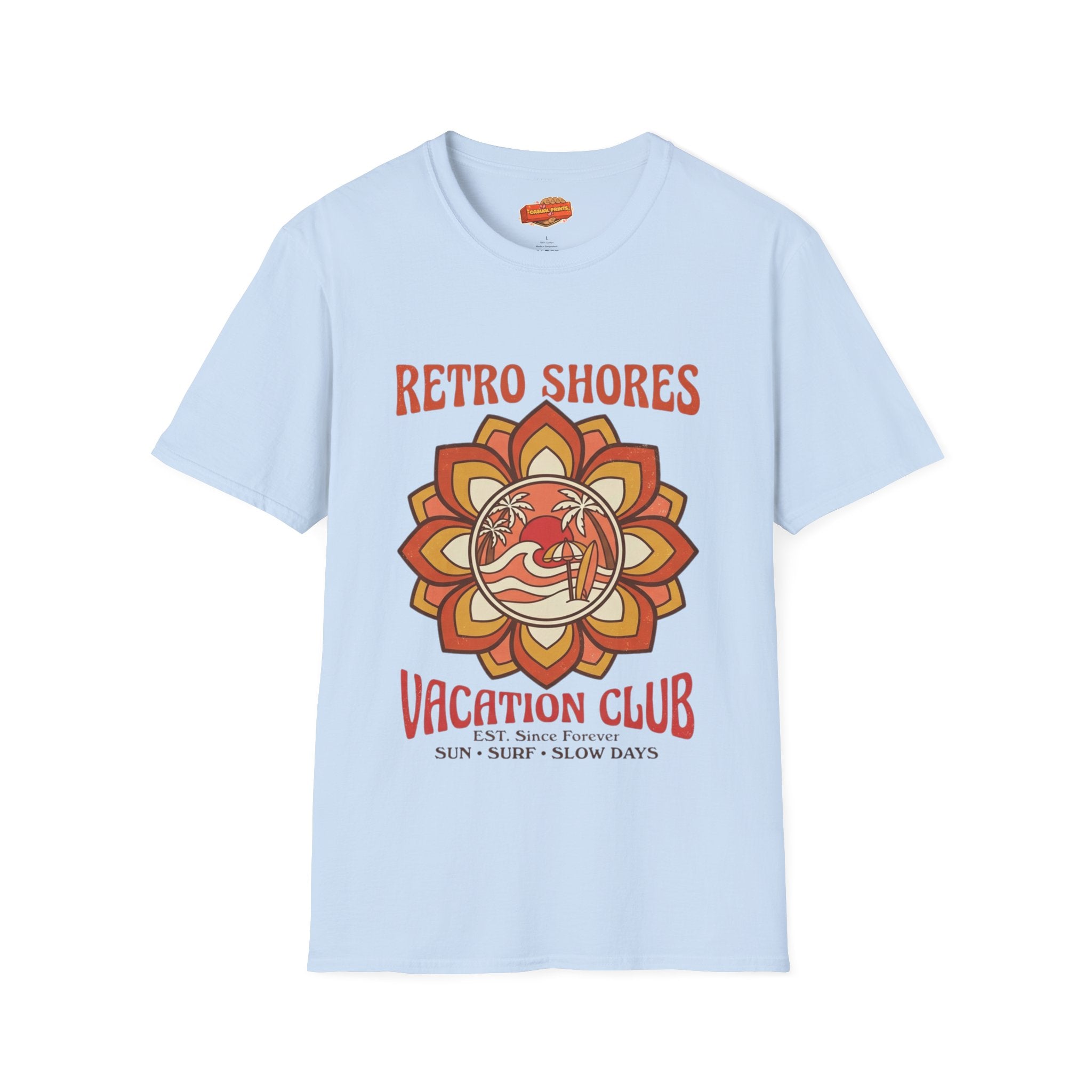 Retro Shores Vacation Club T-Shirt—Vintage Flower