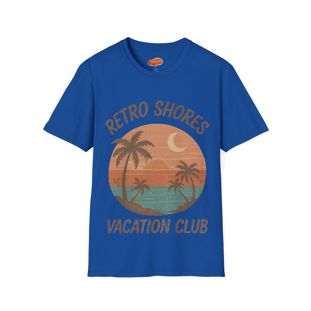 Retro Shores Vacation Club T-Shirt —Vintage Moonrise Palm