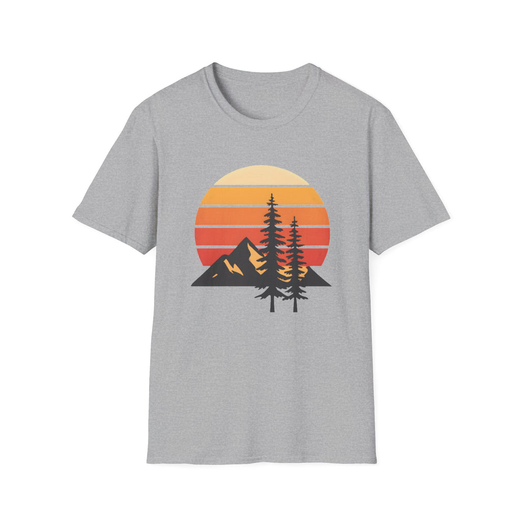 Sunset Mountain T-Shirt — Retro Forest Graphic