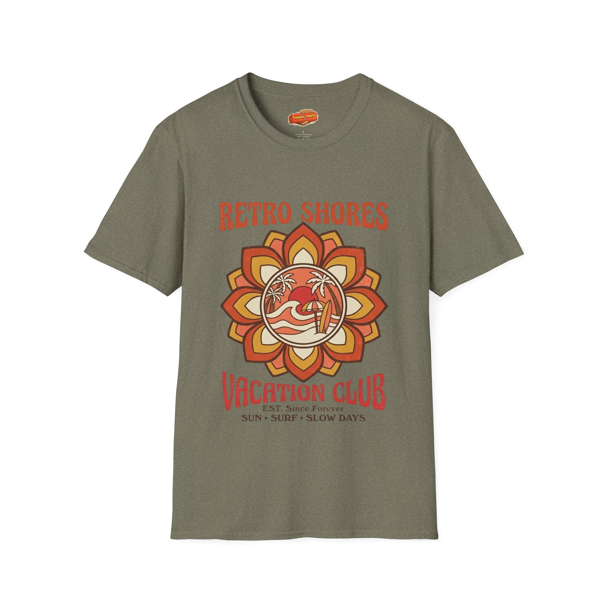 Retro Shores Vacation Club T-Shirt—Vintage Flower