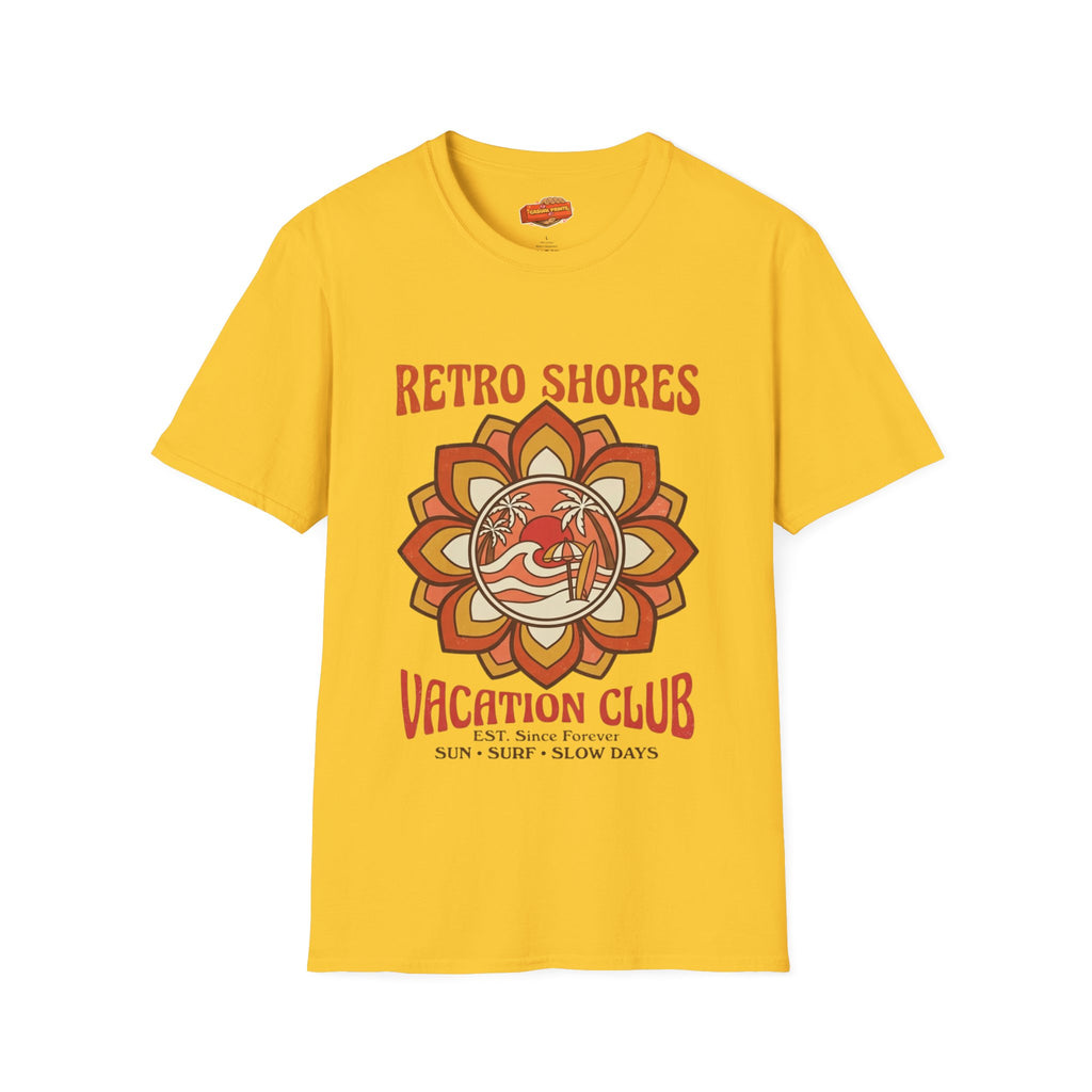 Retro Shores Vacation Club T-Shirt—Vintage Flower