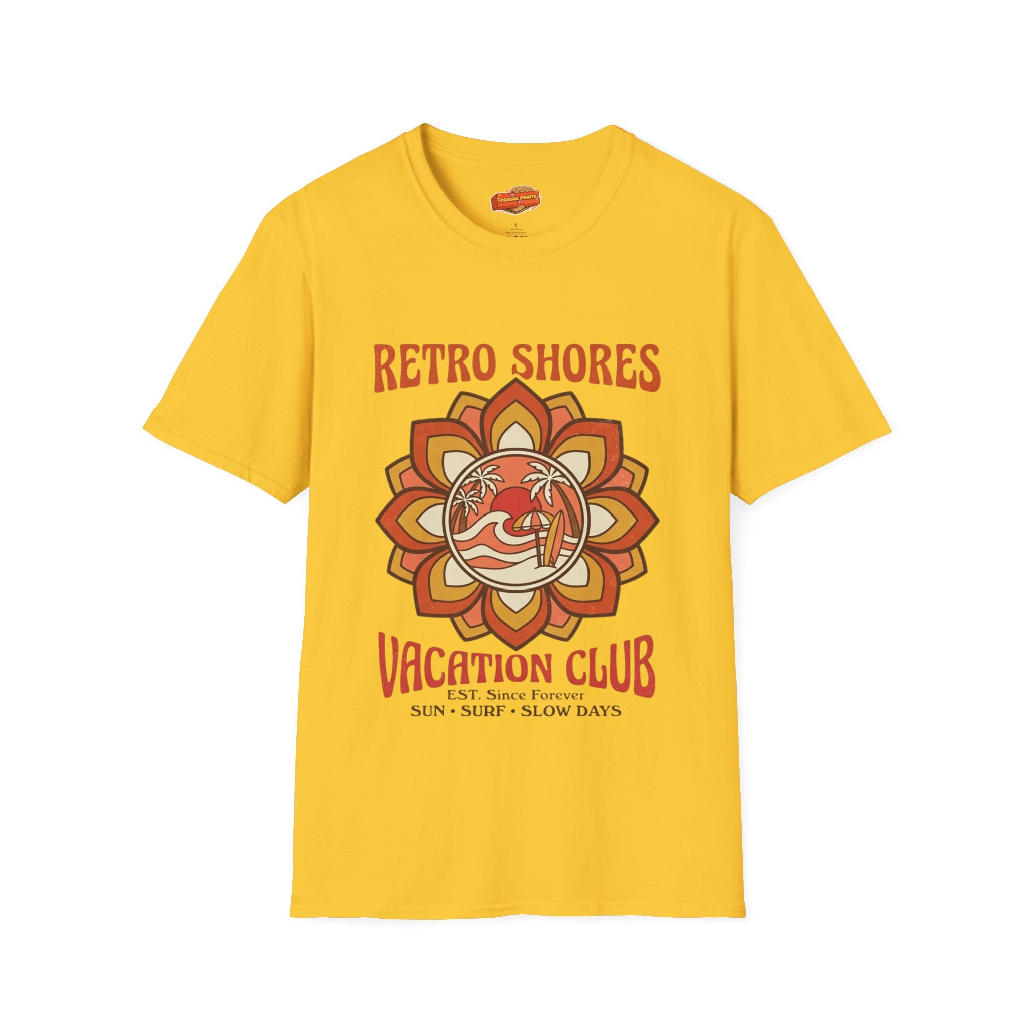 Retro Shores Vacation Club T-Shirt—Vintage Flower