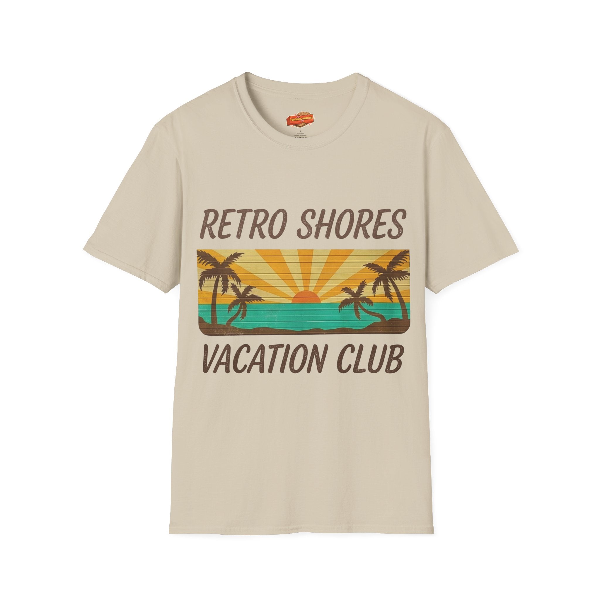 Retro Shores Vacation Club T-Shirt — Vintage Sunset Palms