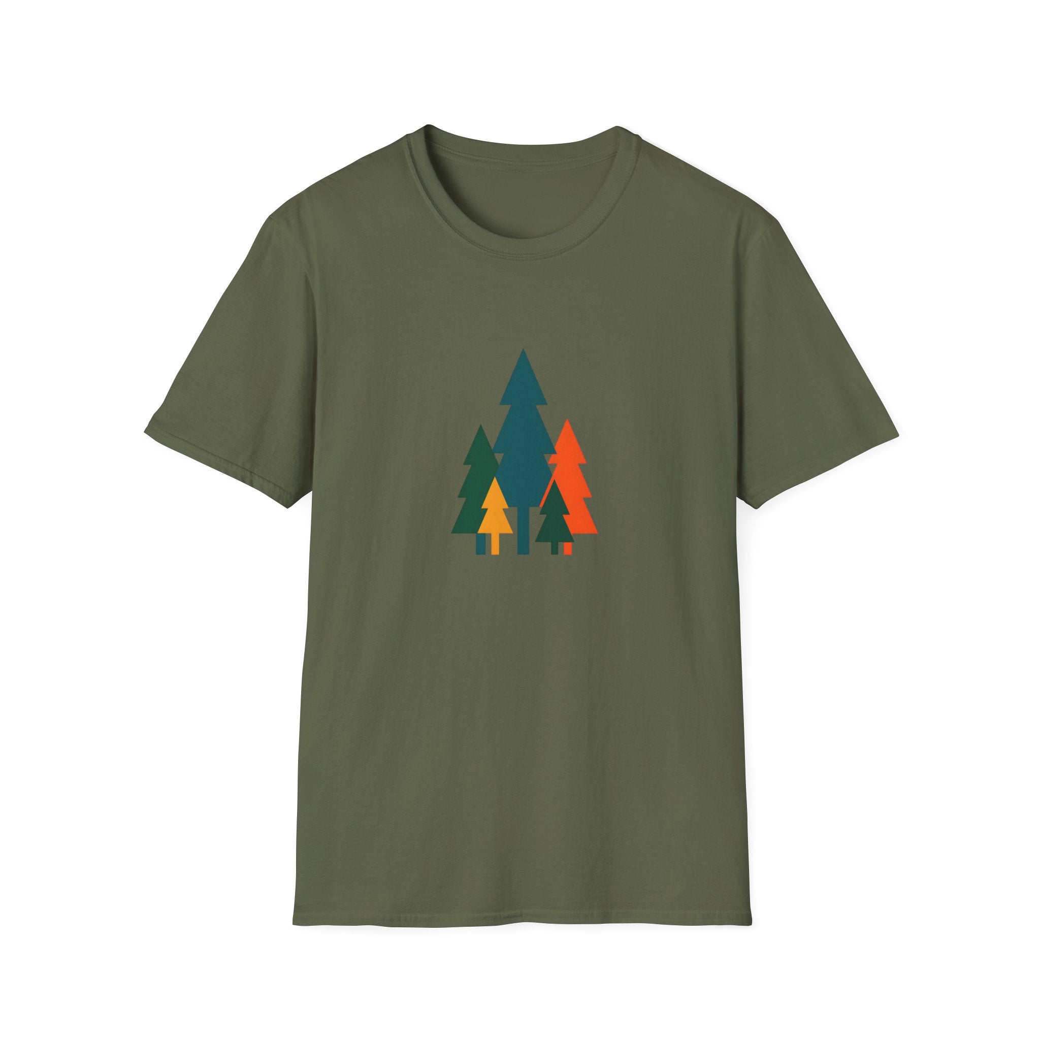 Retro Colourful Pine Tree T-Shirt — Forest Graphic