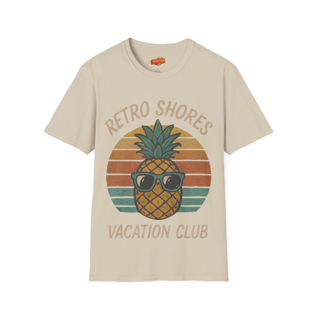 Retro Shores Vacation Club T-Shirt — Vintage Pineapple Beach