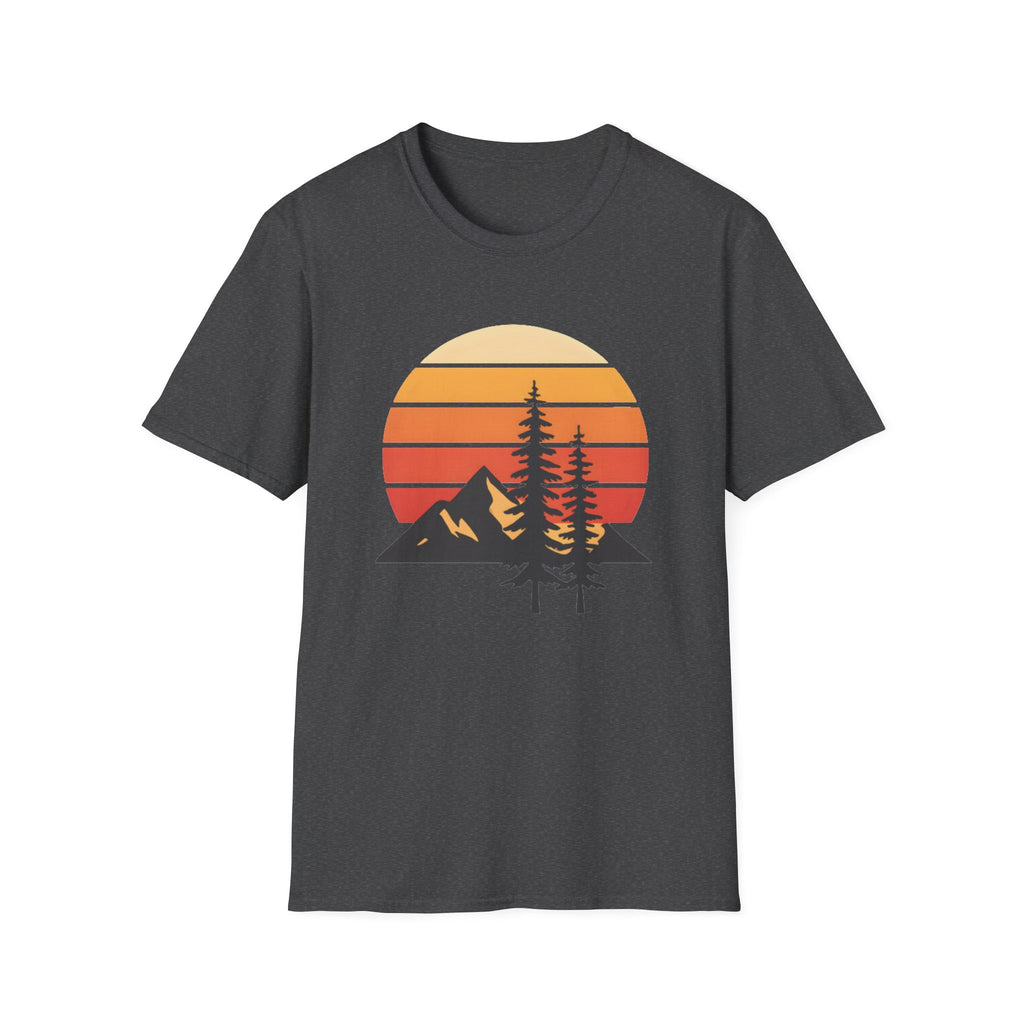 Sunset Mountain T-Shirt — Retro Forest Graphic