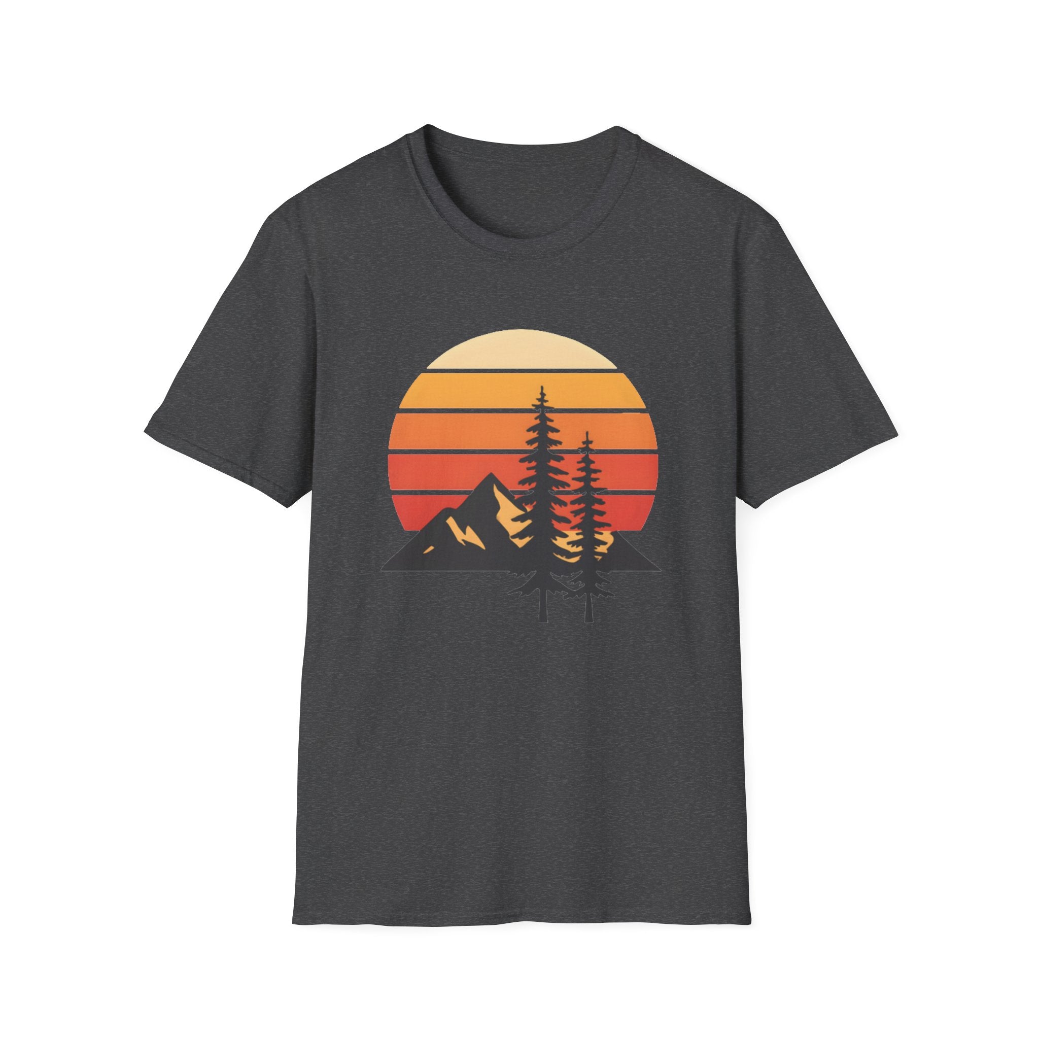 Sunset Mountain T-Shirt — Retro Forest Graphic