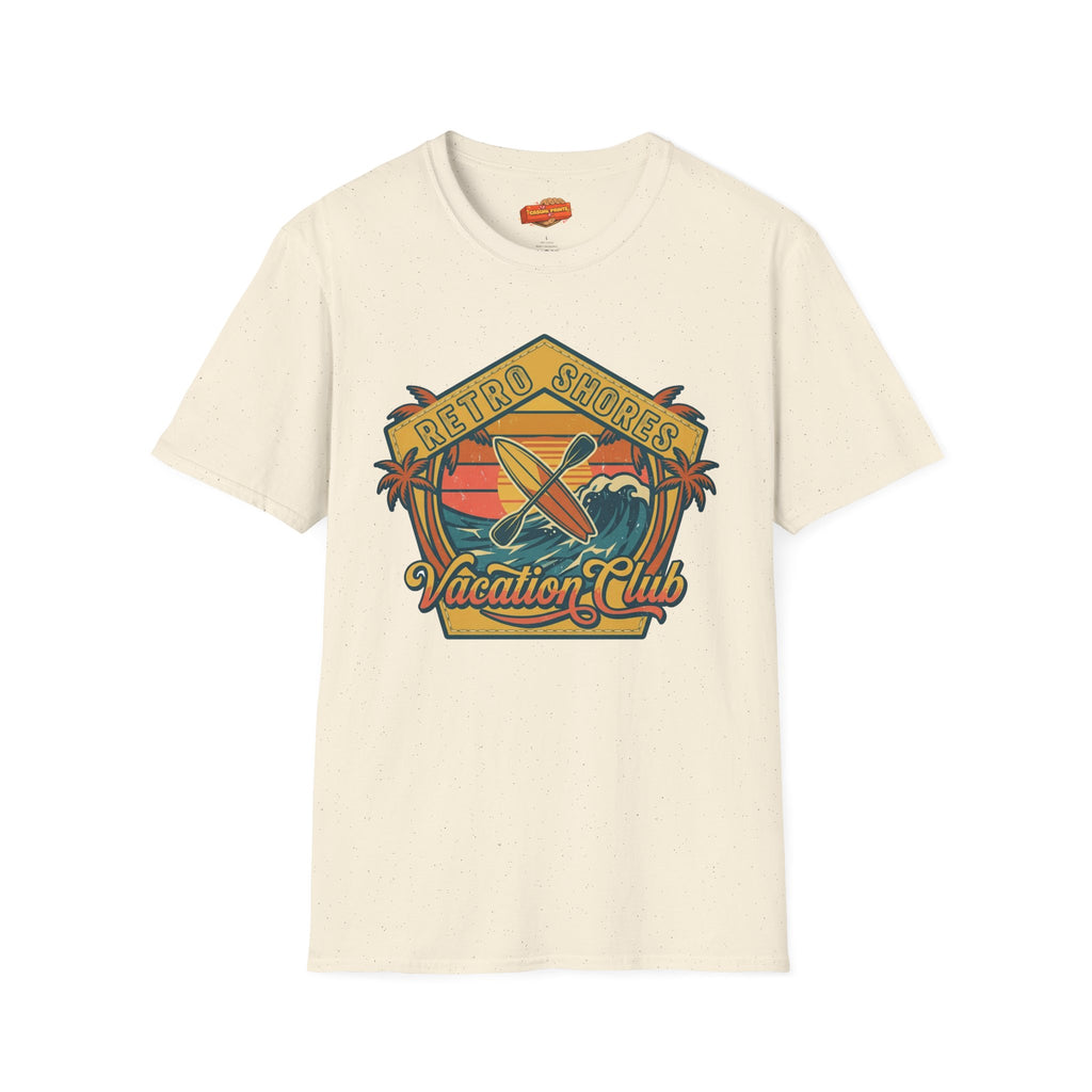 Retro Shores Surf T-Shirt — "Vacation Club" Vintage Beach Graphic