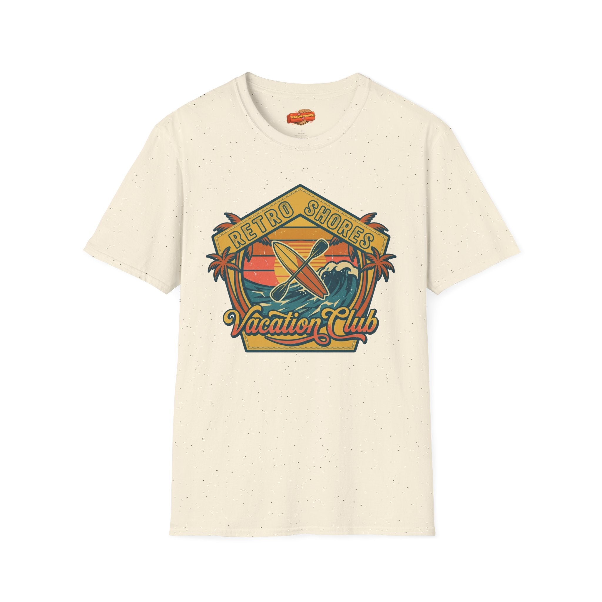 Retro Shores Surf T-Shirt — "Vacation Club" Vintage Beach Graphic