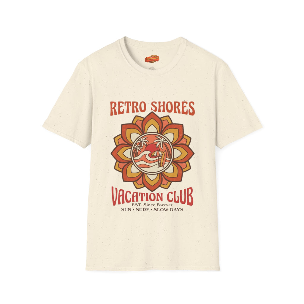 Retro Shores Vacation Club T-Shirt—Vintage Flower