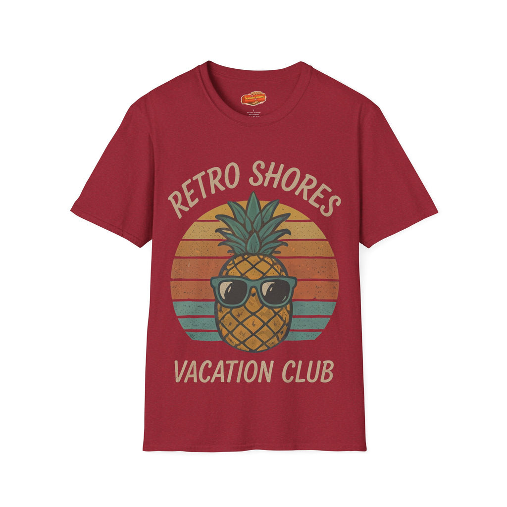 Retro Shores Vacation Club T-Shirt — Vintage Pineapple Beach