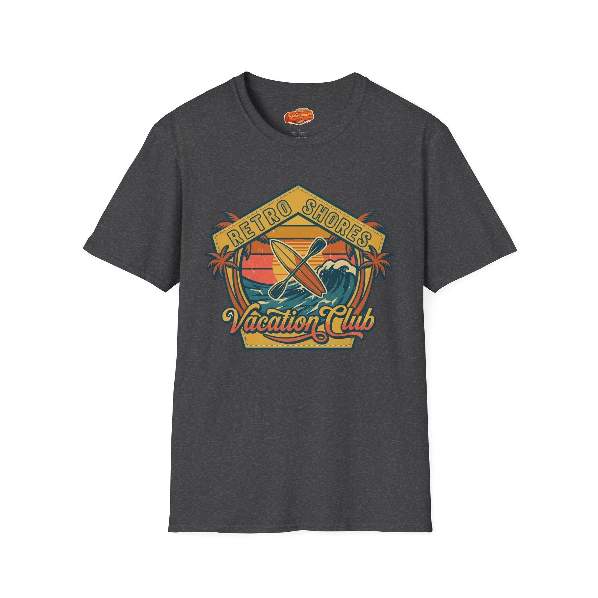 Retro Shores Surf T-Shirt — "Vacation Club" Vintage Beach Graphic