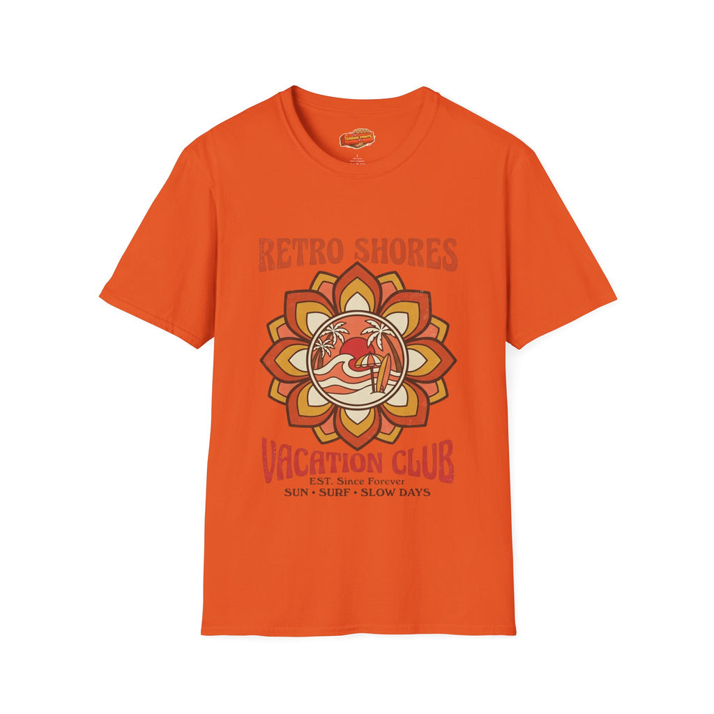 Retro Shores Vacation Club T-Shirt—Vintage Flower