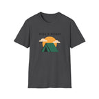Rise & Roam Camping T-Shirt — Vintage Sunrise Tent Graphic