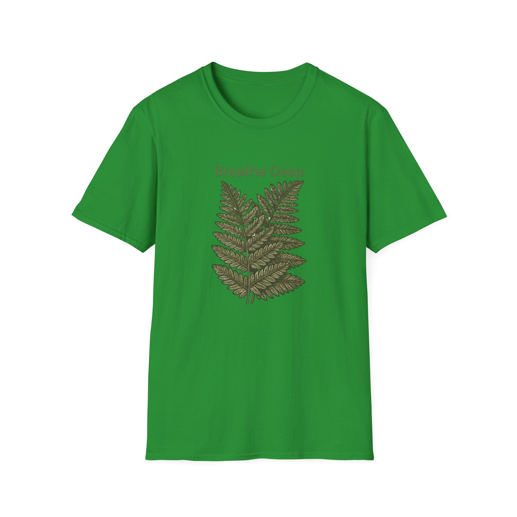 Breathe Deep Fern T-Shirt — Relaxing Botanical Graphic