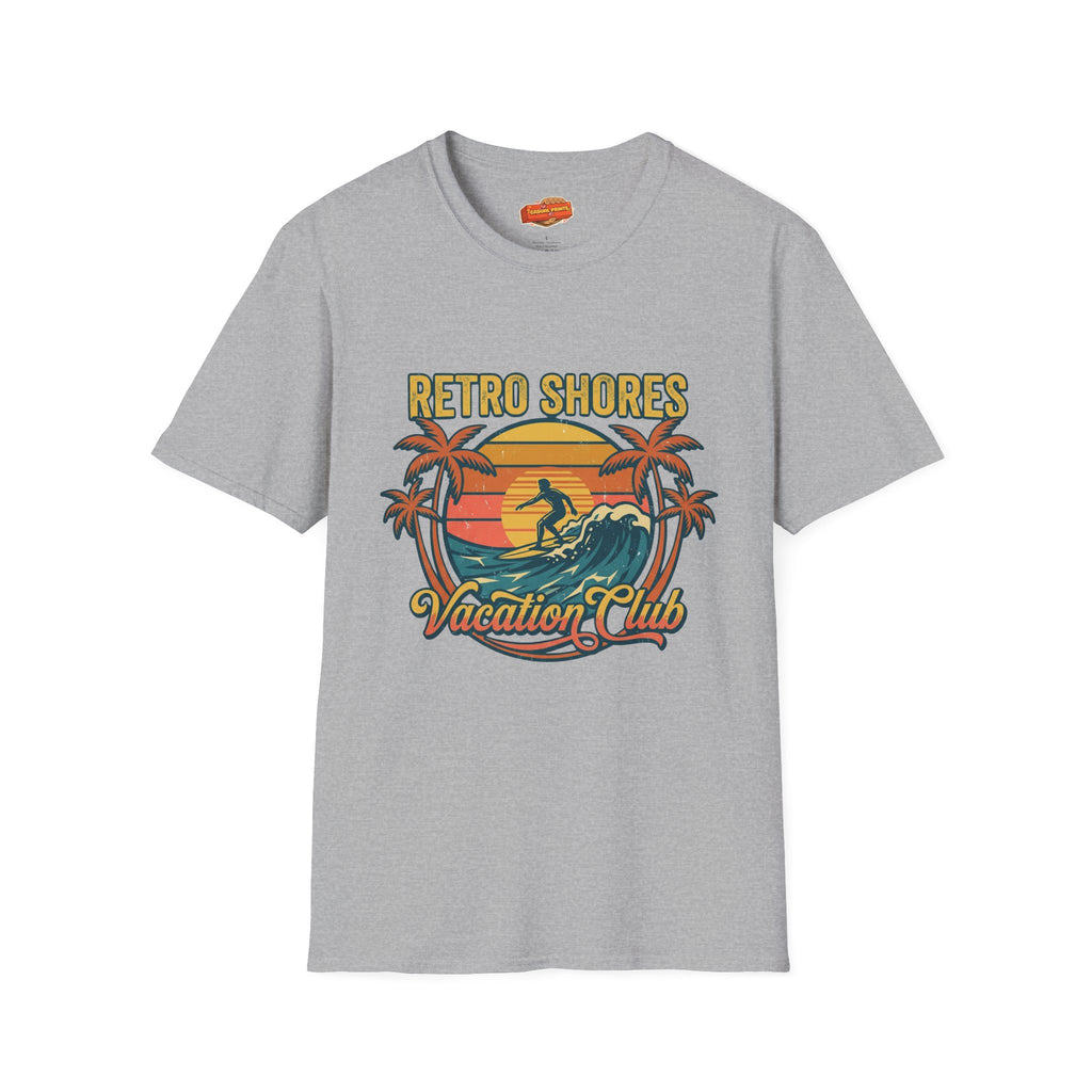 Retro Shores Vacation Club T-Shirt — Vintage Surf Badge