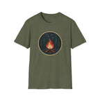 Campfire Night T-Shirt — Retro Forest Bonfire Graphic