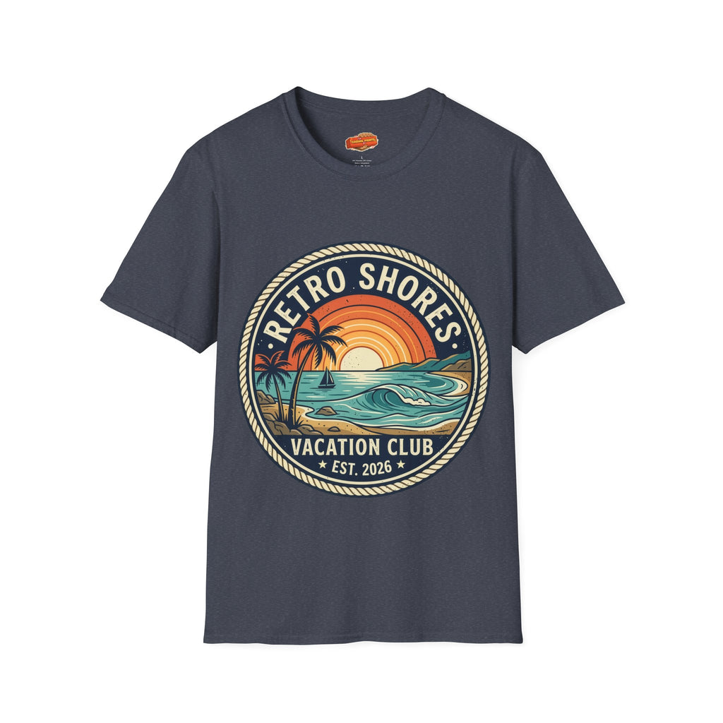 Retro Shores Vacation Club T-Shirt — Vintage Wave Badge
