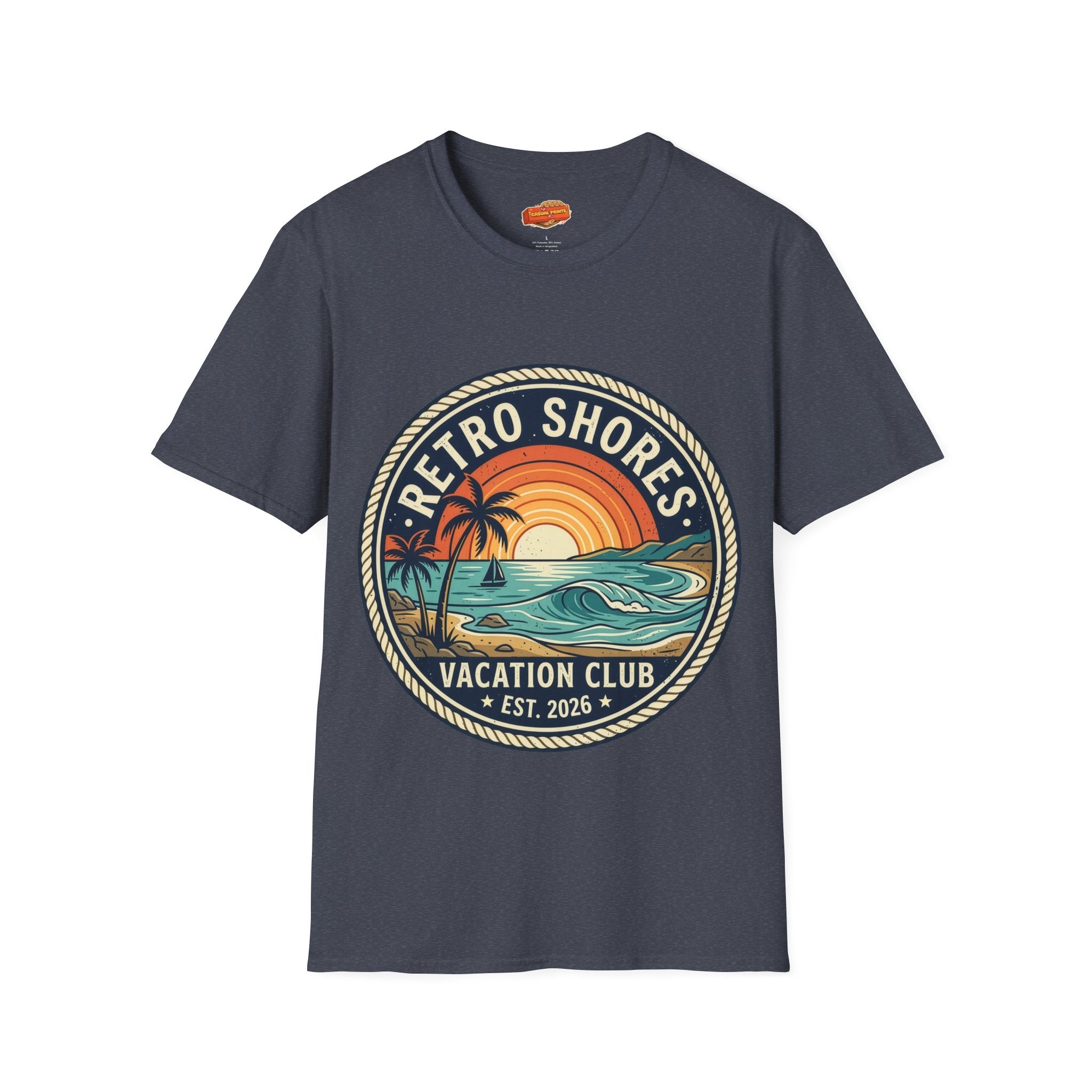 Retro Shores Vacation Club T-Shirt — Vintage Wave Badge