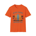 Retro Shores Vacation Club T-Shirt — Vintage Surfboard